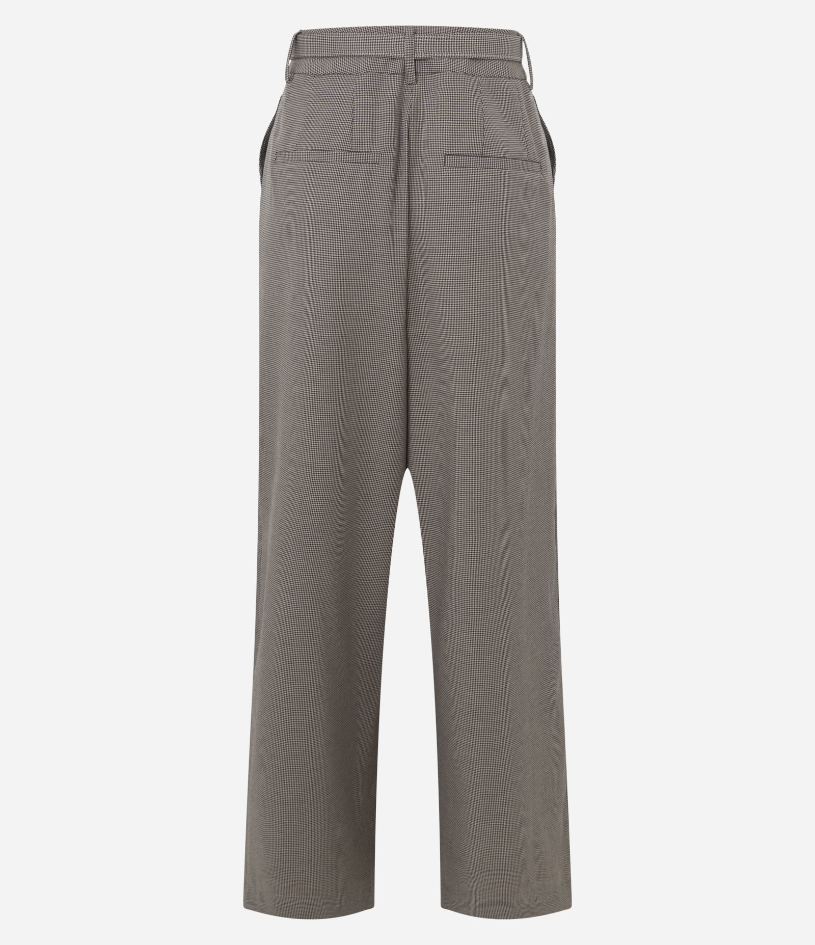 Calça Wide Leg Alfaiatada com Estampa Pied de Poule Marrom 2