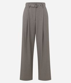 Calça Wide Leg Alfaiatada com Estampa Pied de Poule