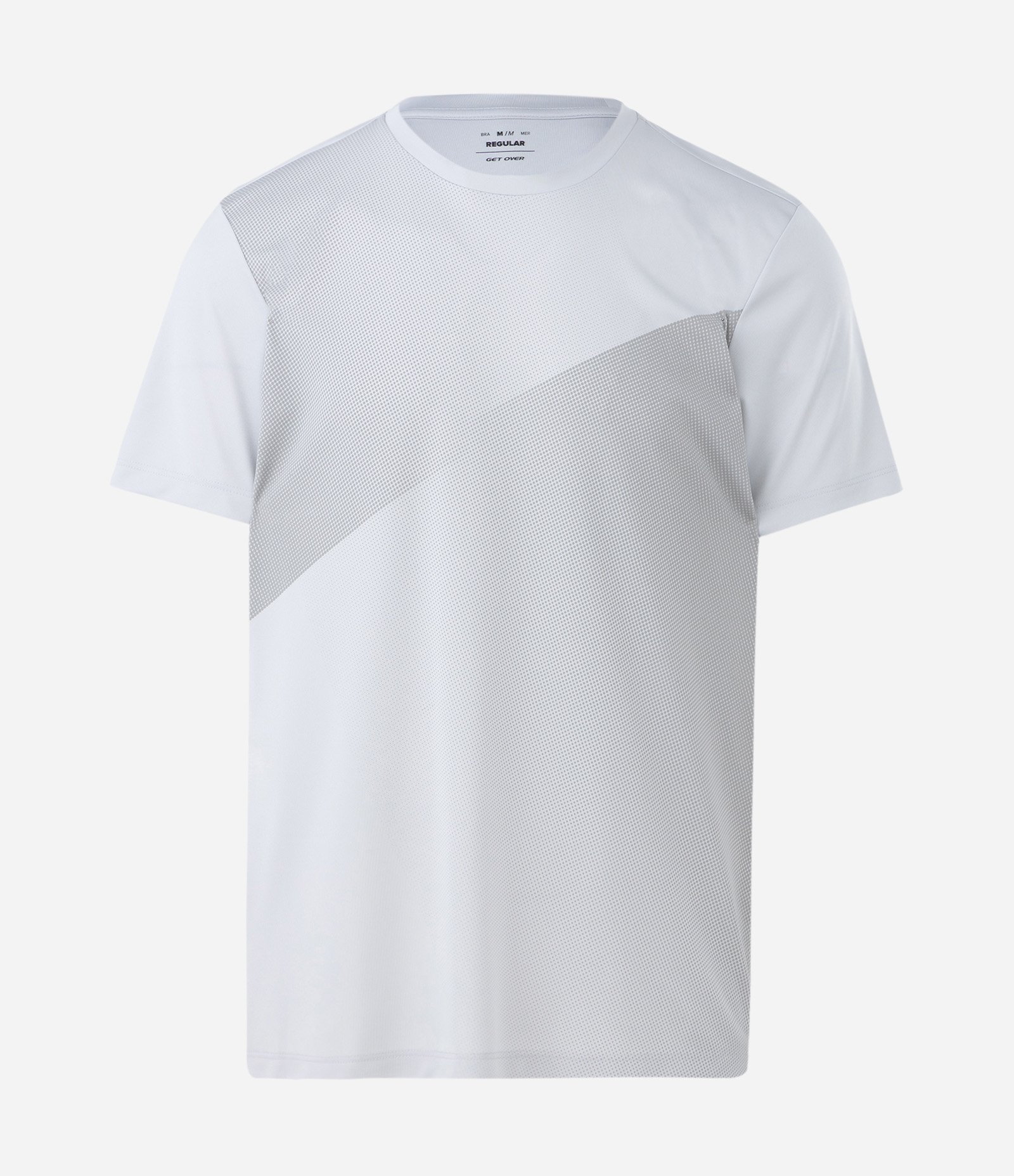 Camiseta Esportiva com Estampa Degrade Pontilhada Branco 6