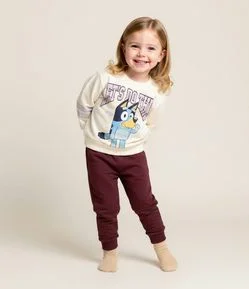 Conjunto Infantil com Casaco Estampa Bluey e Calça Jogger – Tam 1 a 6 Anos