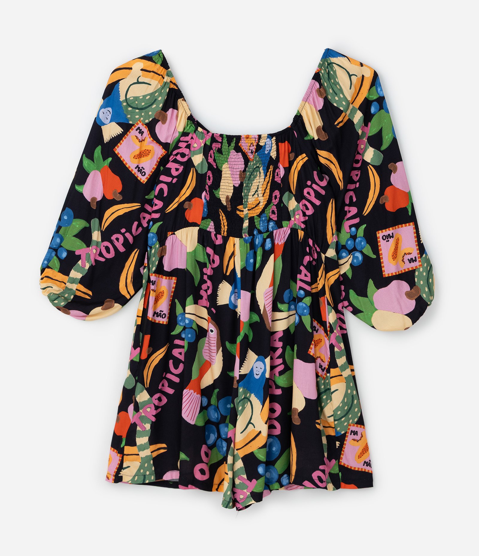 Macacão em Chalis com Estampa Tropical Curve & Plus Size Multicores 6