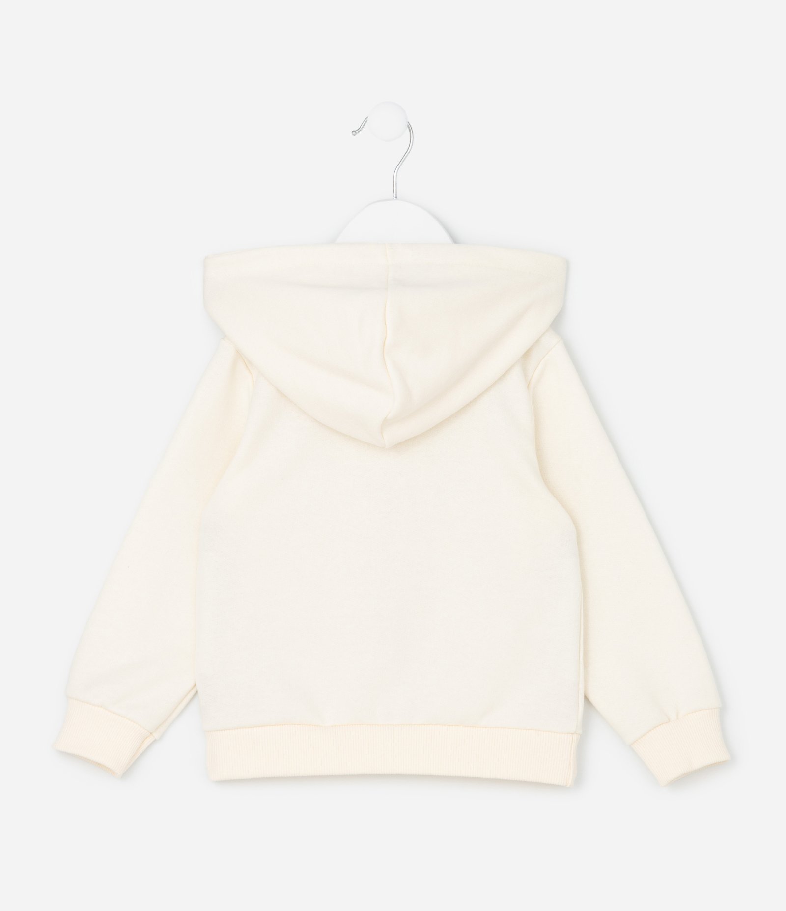 Jaqueta Infantil em Moletom com Bordado de Flor - Tam 1 a 6 Anos Bege 2