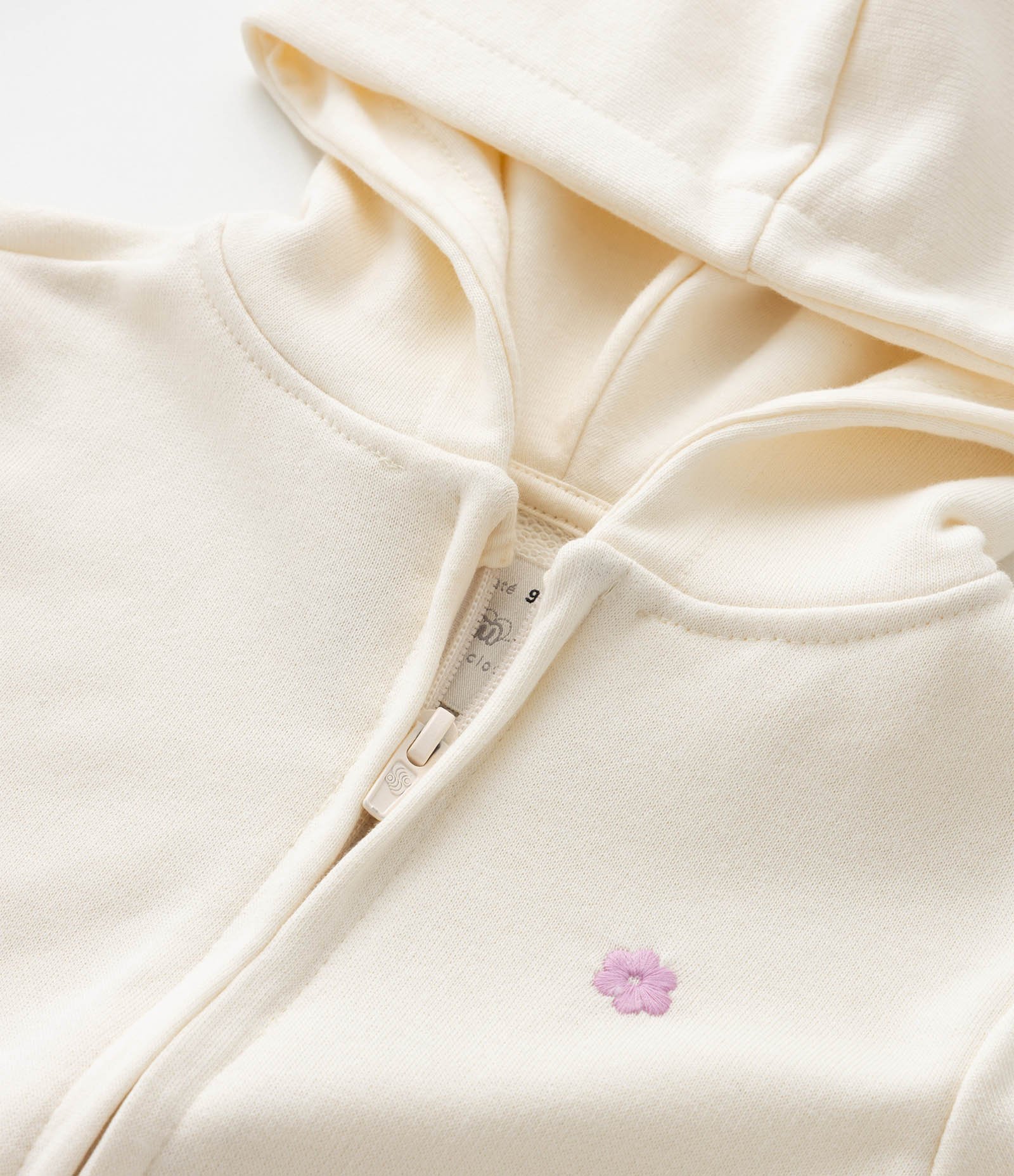 Jaqueta Infantil em Moletom com Bordado de Flor - Tam 1 a 6 Anos Bege 6