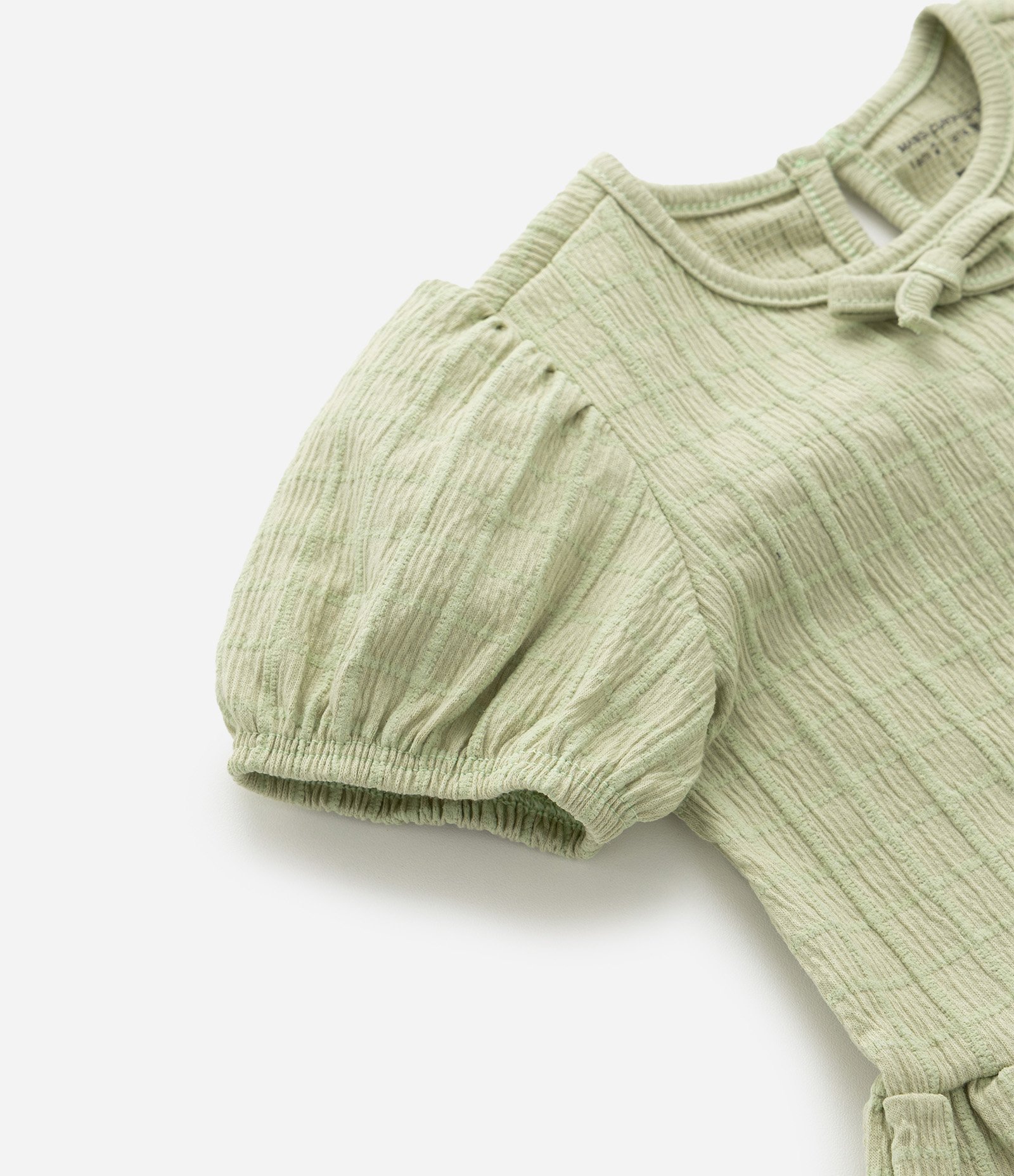 Conjunto Infantil Texturizado com Batinha e Short com Bolsos - Tam 1 A 6 Anos Verde Claro 11