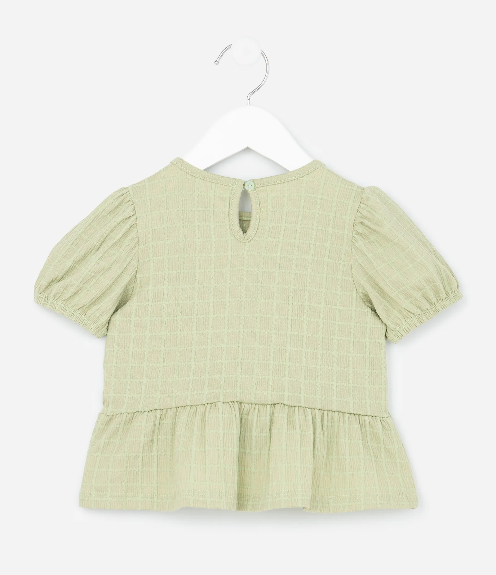 Conjunto Infantil Texturizado com Batinha e Short com Bolsos - Tam 1 A 6 Anos Verde Claro 3