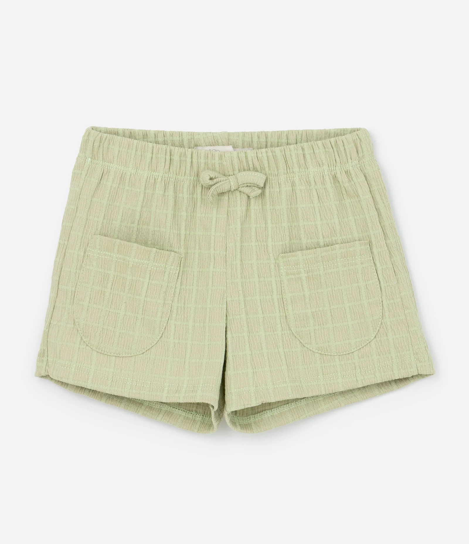Conjunto Infantil Texturizado com Batinha e Short com Bolsos - Tam 1 A 6 Anos Verde Claro 4