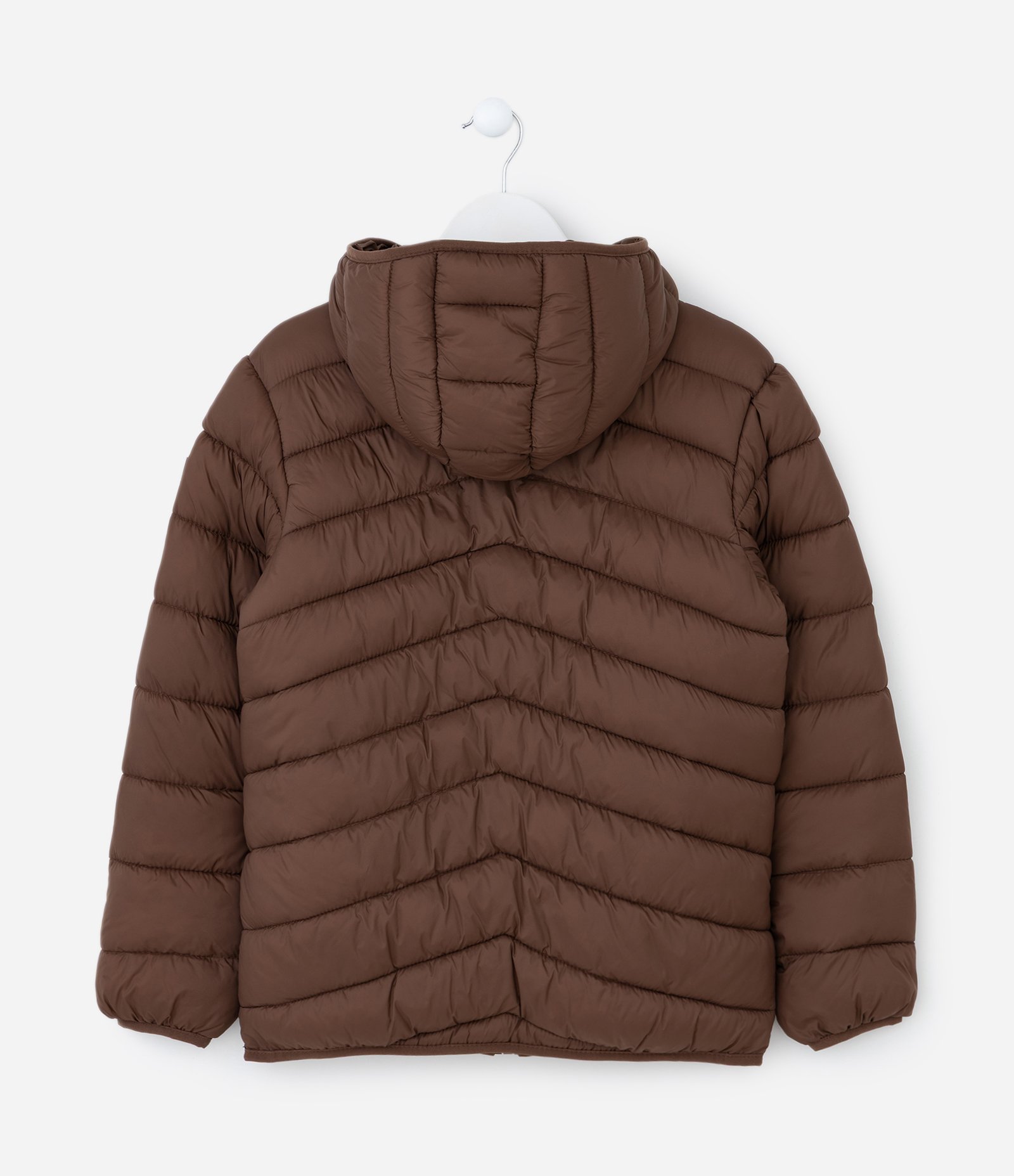 Jaqueta Ultraleve Infantil com Capuz - Tam 5 a 14 Anos Marrom 2