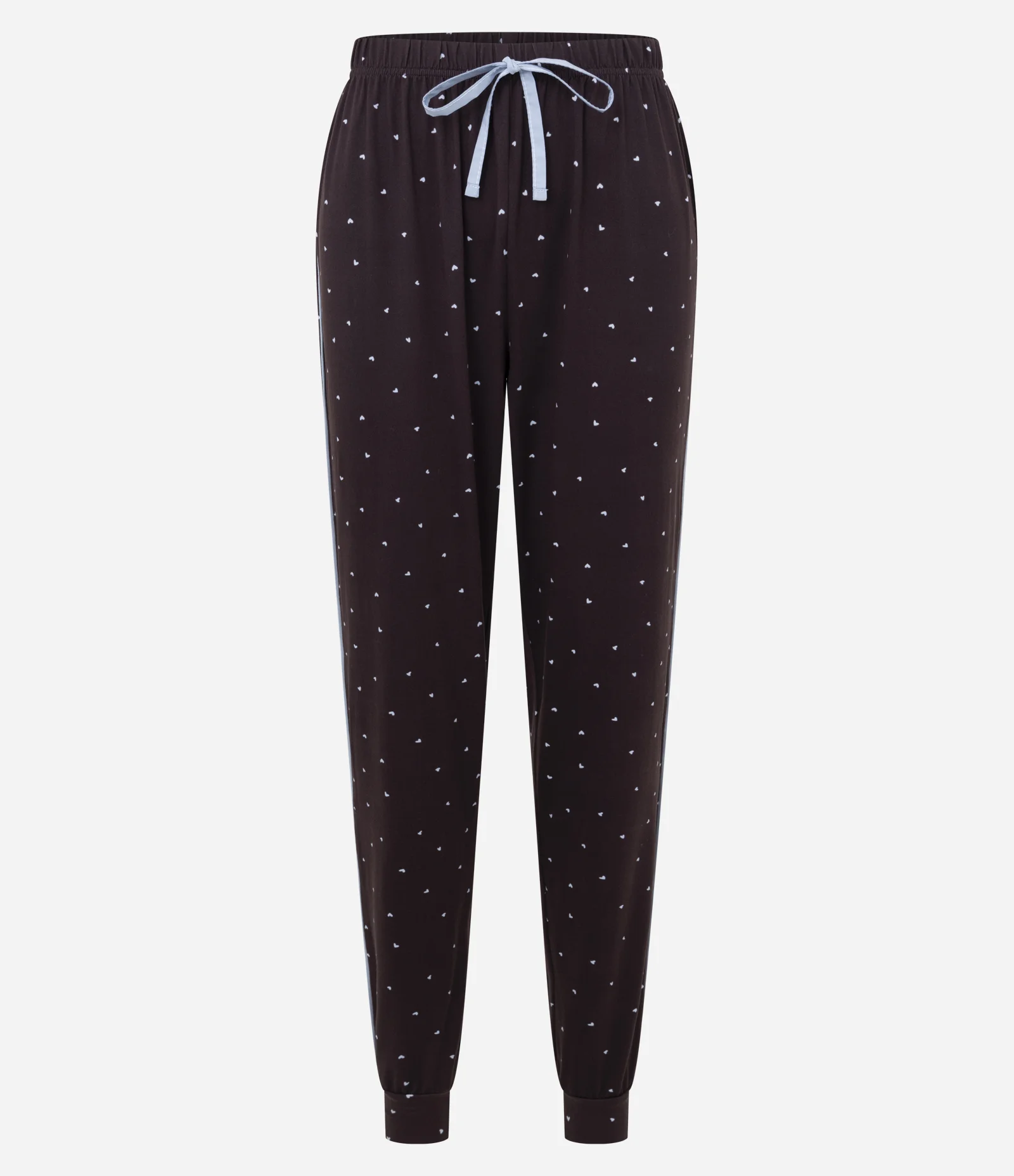 Calça de Pijama em Peach Touch com Estampa de Coração Marrom 1