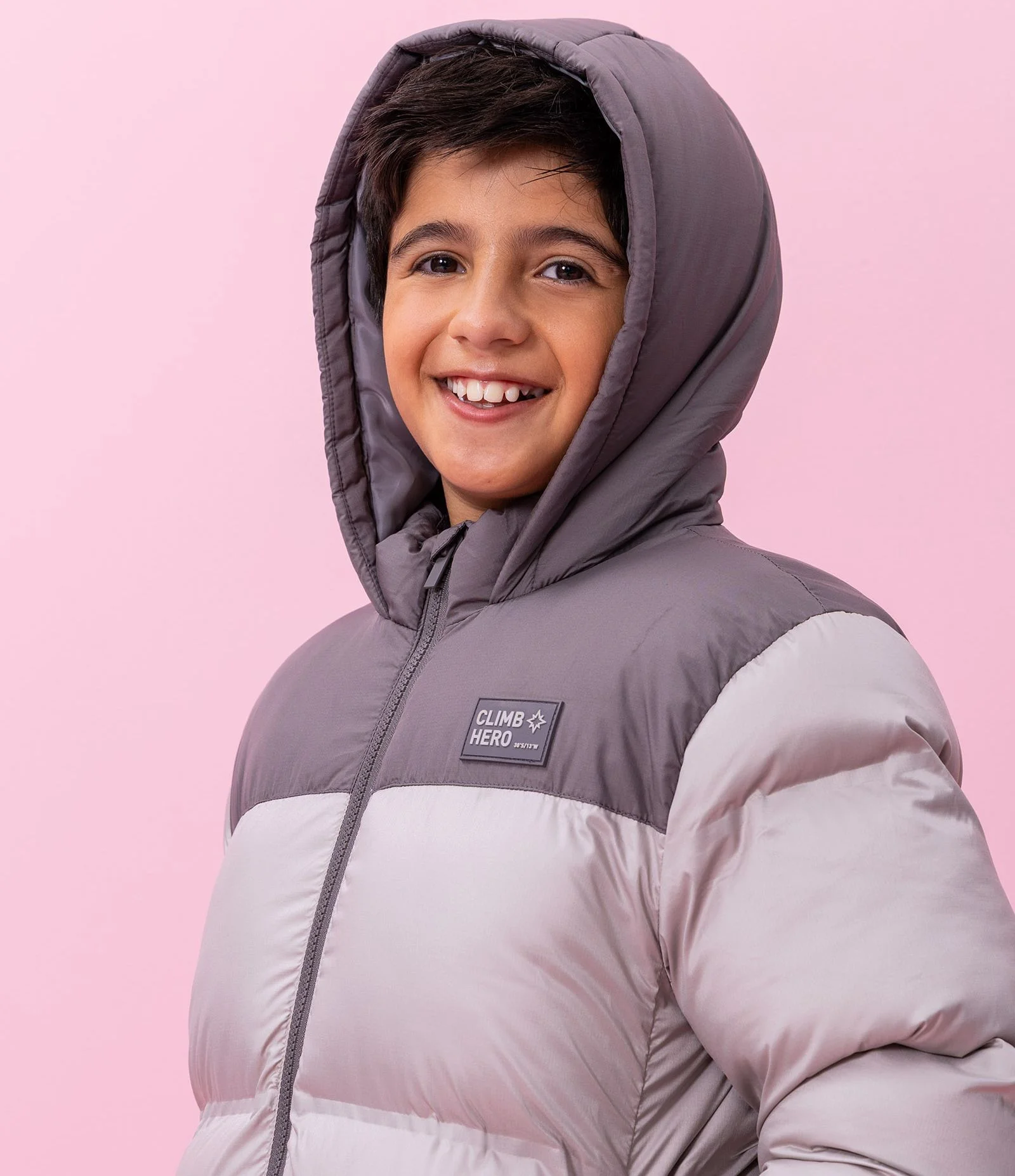 Jaqueta Infantil Puffer com Recorte Contrastante – Tam 5 a 14 Anos Bege 2
