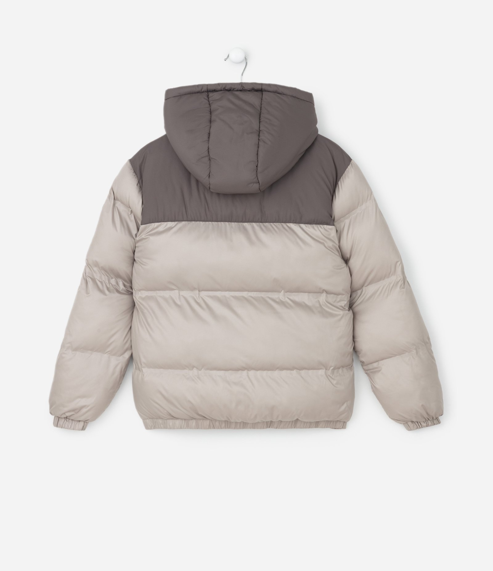 Jaqueta Infantil Puffer com Recorte Contrastante – Tam 5 a 14 Anos Bege 4