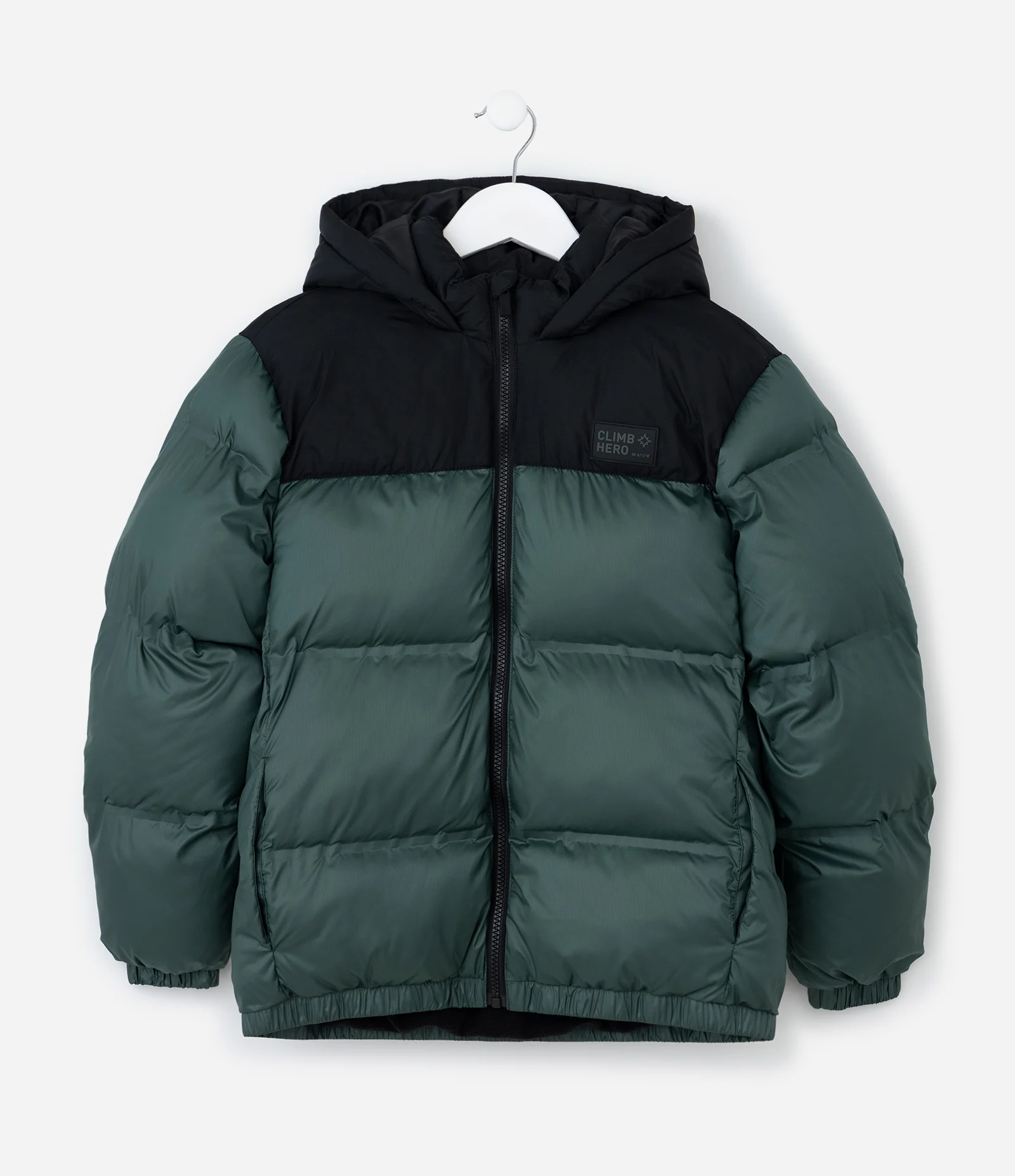 Jaqueta Infantil Puffer com Recorte Contrastante – Tam 5 a 14 Anos Verde Escuro 1