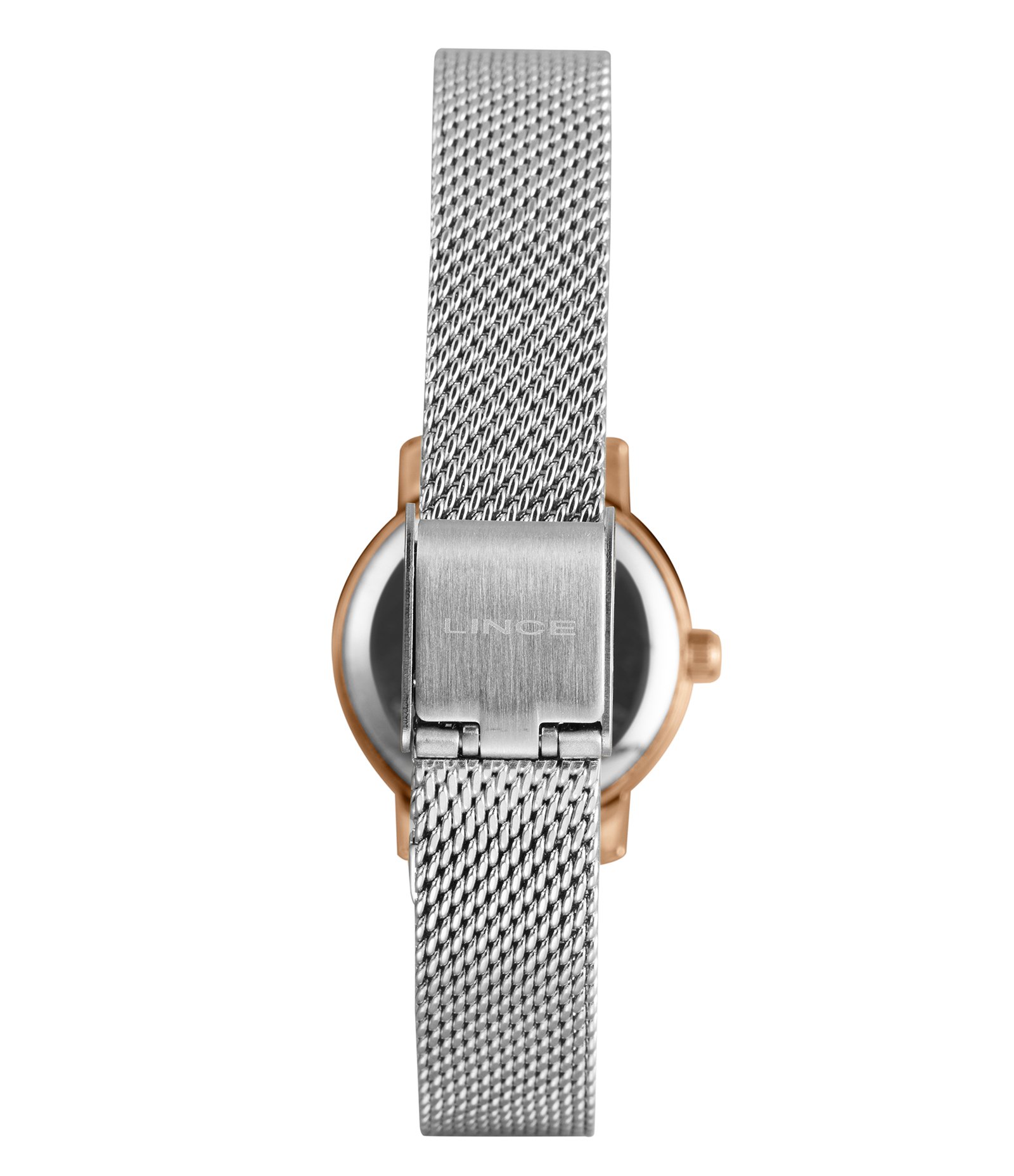 Relógio Analógico Metal  e Aço Lince Prata 3