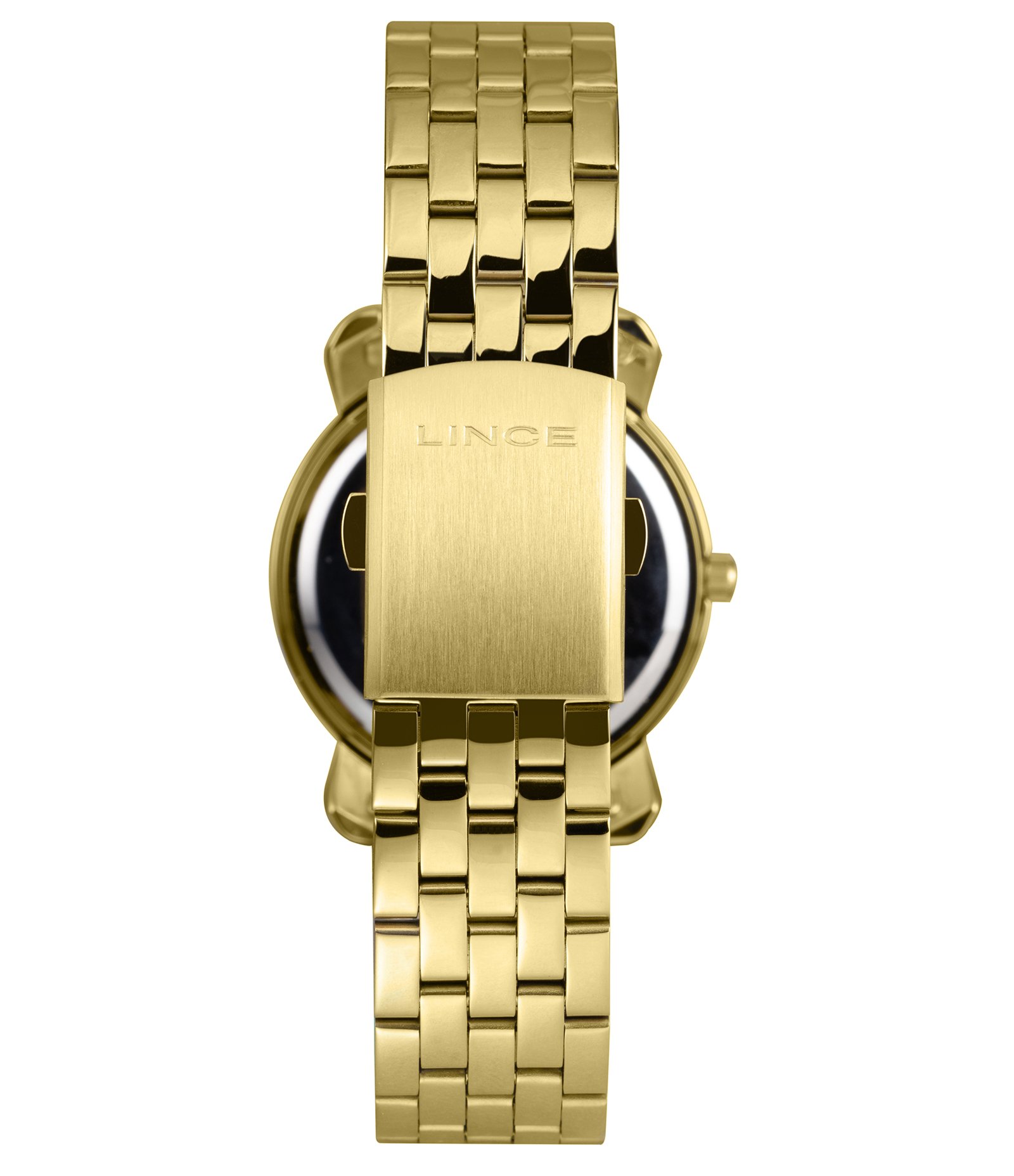 Relógio Analógico Aço Lince Dourado 3