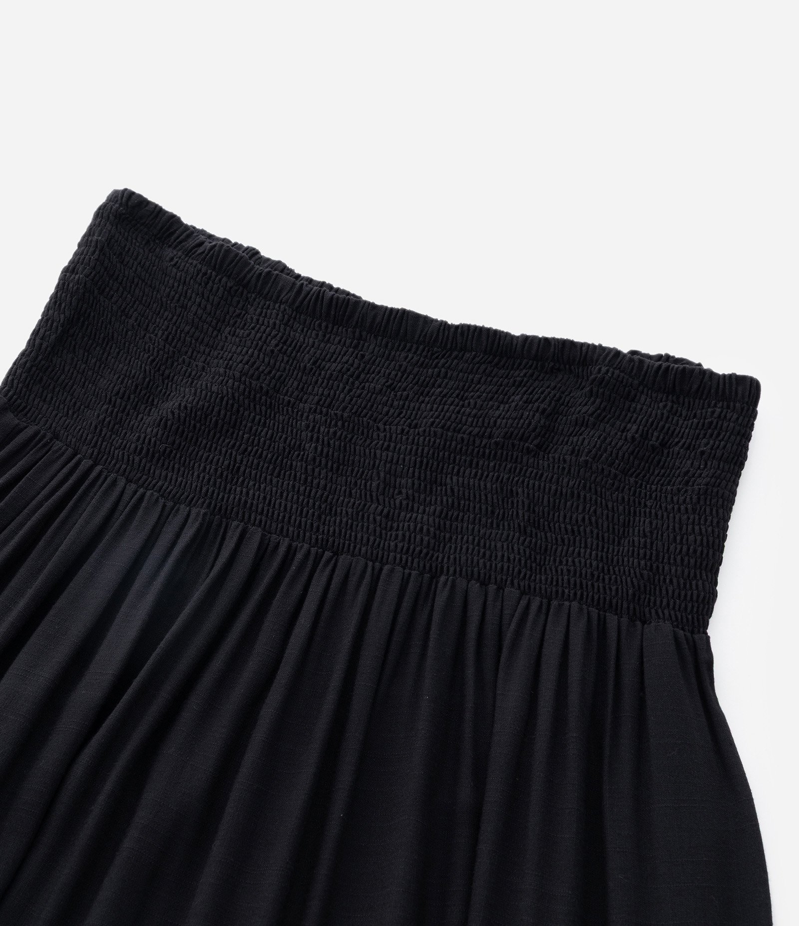 Saia Longa com Lastex no Cós e Camadas Marias Curve & Plus Size Preto 9