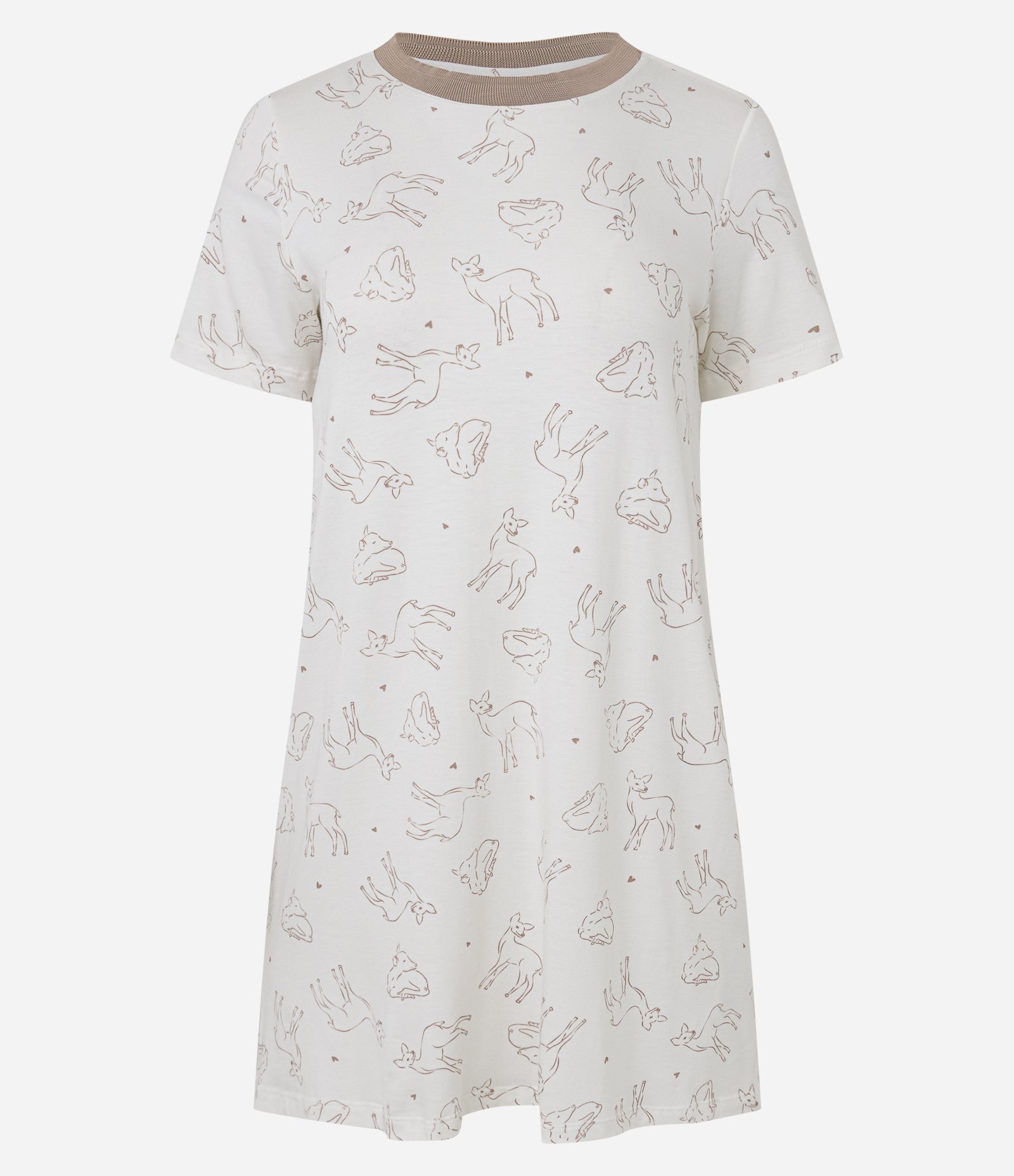 Camisola Curta em Viscose com Estampa de Bichinho Off White 1