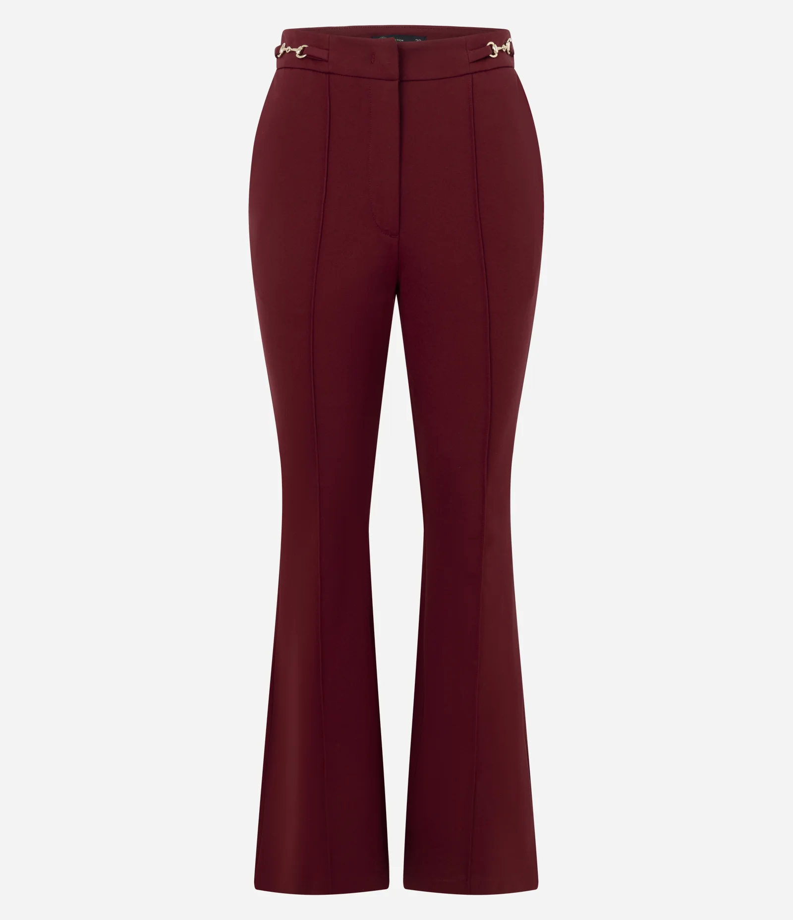 Calça Flare com Enfeite Metálico no Cós Vermelho 5