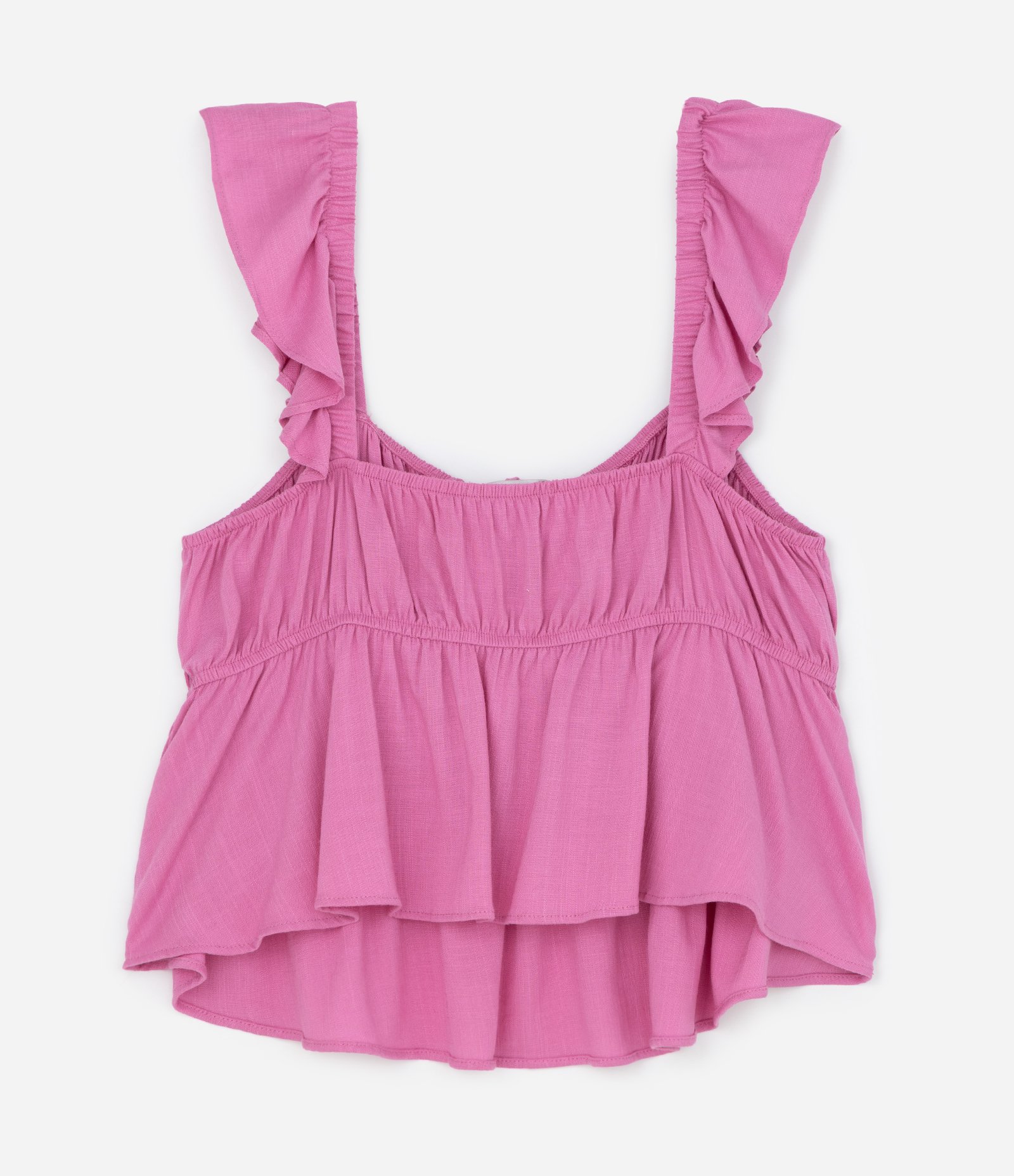 Regata Chalis com Babado e Amarração Frontal Curve & Plus Size Rosa 6