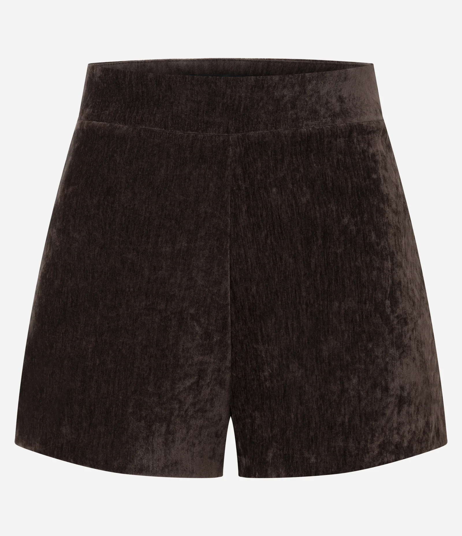 Short Curto Aveludado com Zíper Lateral Marrom 7