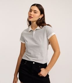Blusa Polo em Algodão Texturizado em Favinho