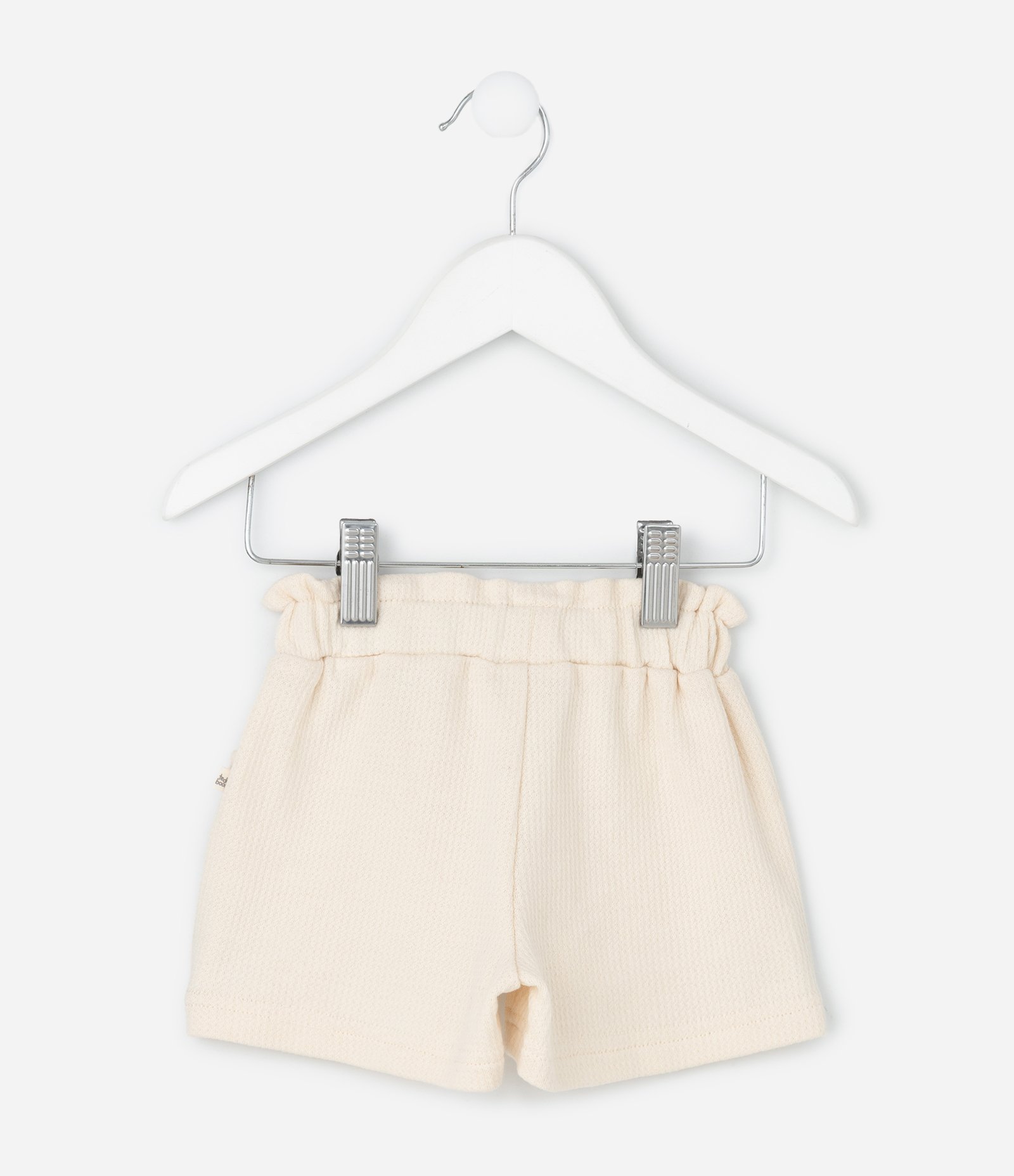 Bermuda Infantil Texturizada com Laço – Tam 0 a 18 Meses Bege Claro 2