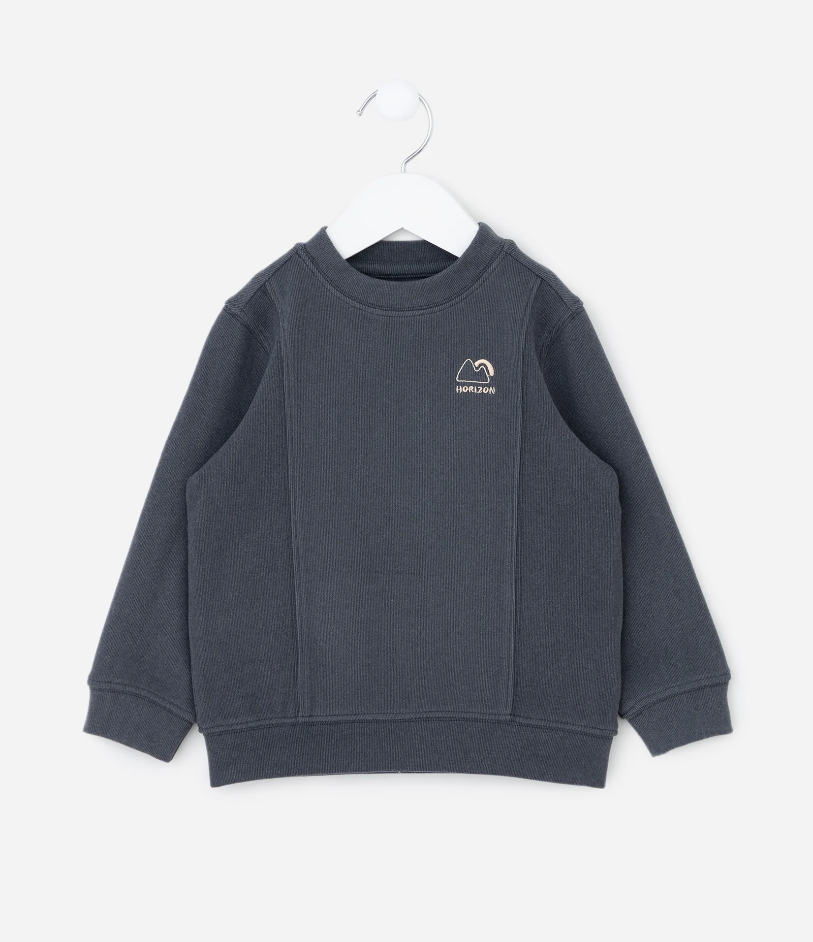 Casaco Infantil em Fleece Canelado com Recortes e Bordado – Tam 1 a 5/6 Anos Cinza Escuro 1