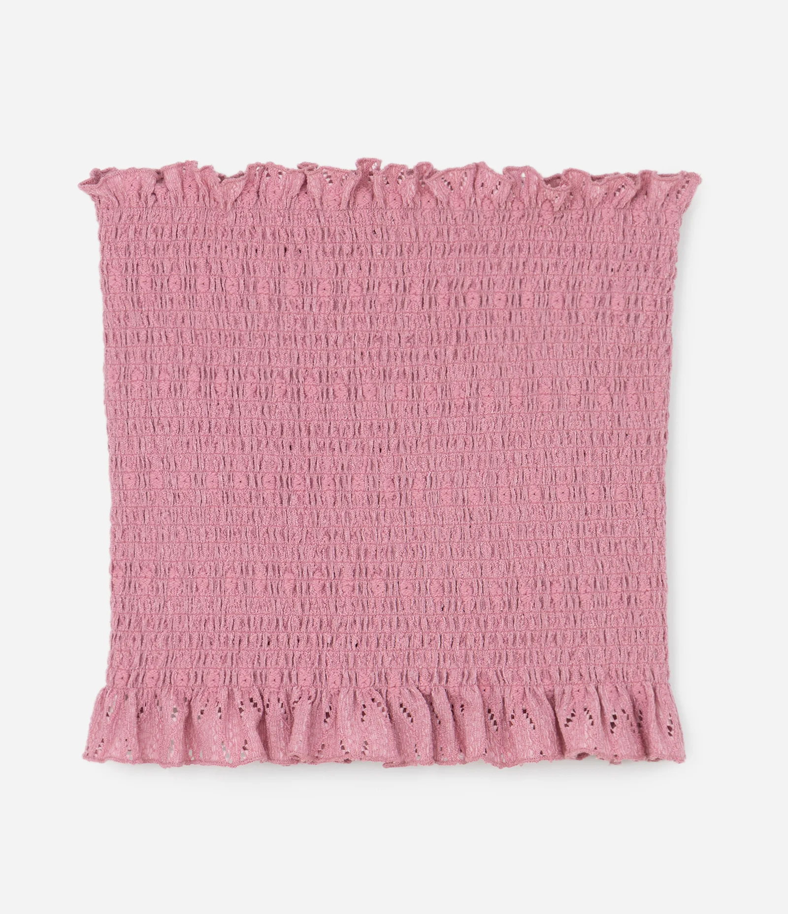 Blusa Infantil Cropped Texturizada com Babado – Tam 5 a 14 Anos Rosa 1