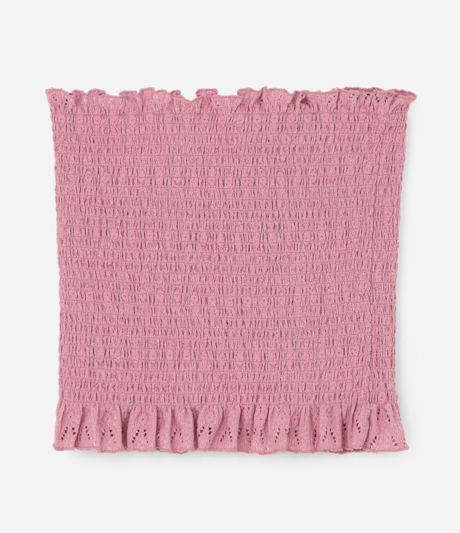 Blusa Infantil Cropped Texturizada com Babado – Tam 5 a 14 Anos Rosa 2