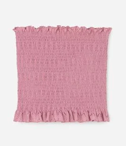 Blusa Infantil Cropped Texturizada com Babado – Tam 5 a 14 Anos