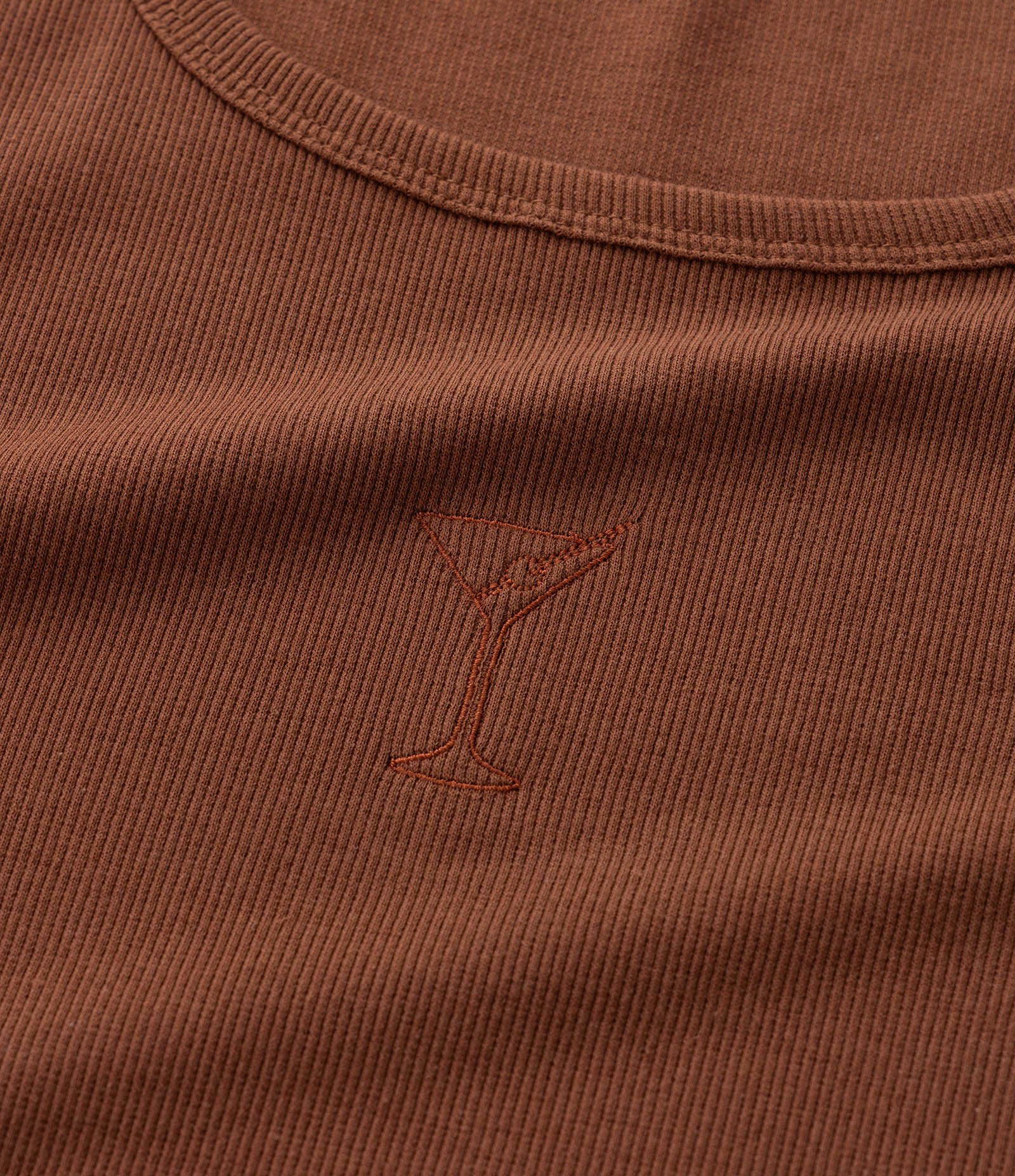 Regata em Ribana com Bordado Taça Curve & Plus Size Marrom 4