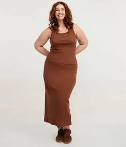 Regata em Ribana com Bordado Taça Curve & Plus Size