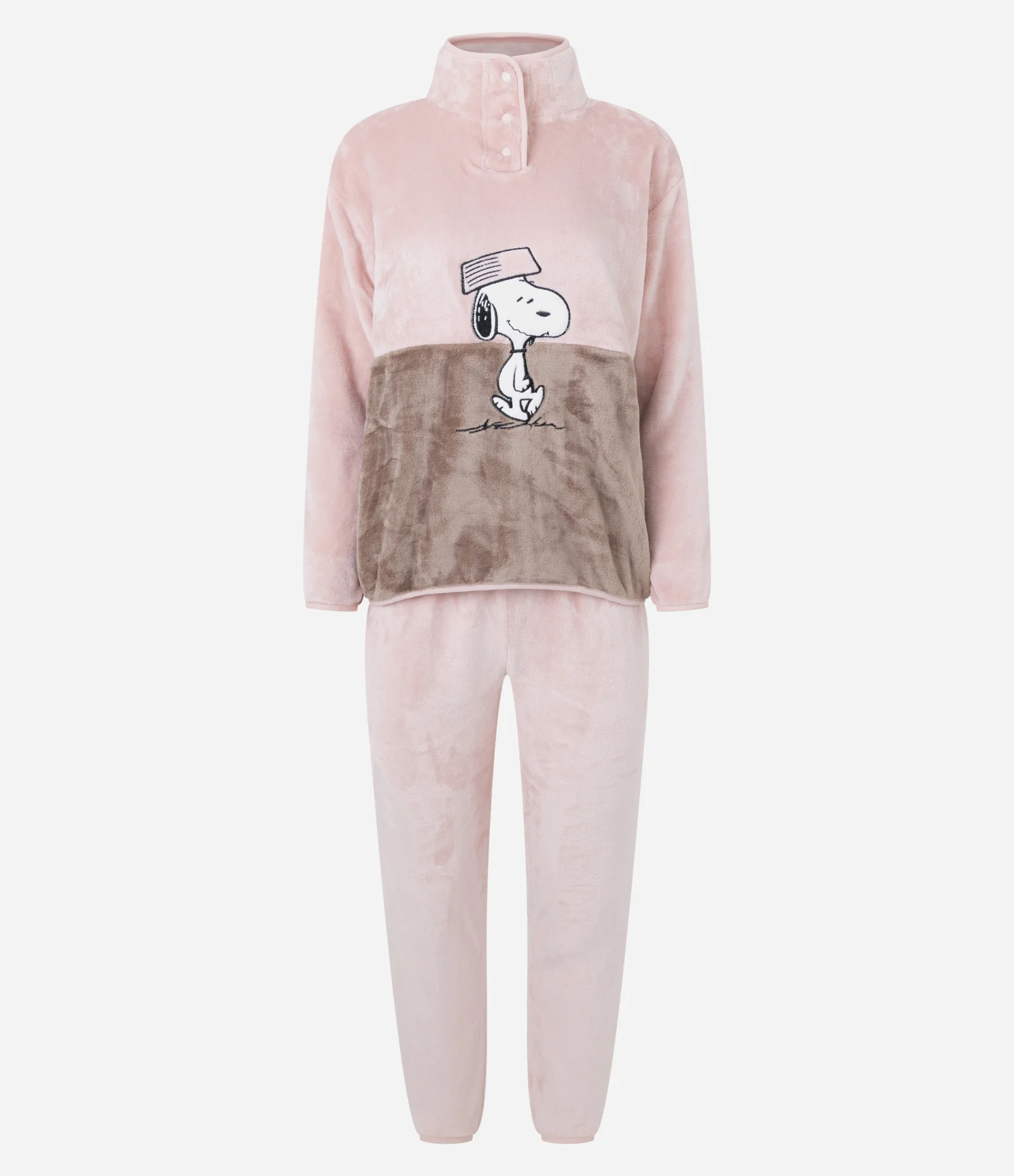 Blusa Longo em Plush Snoopy Rosa 1