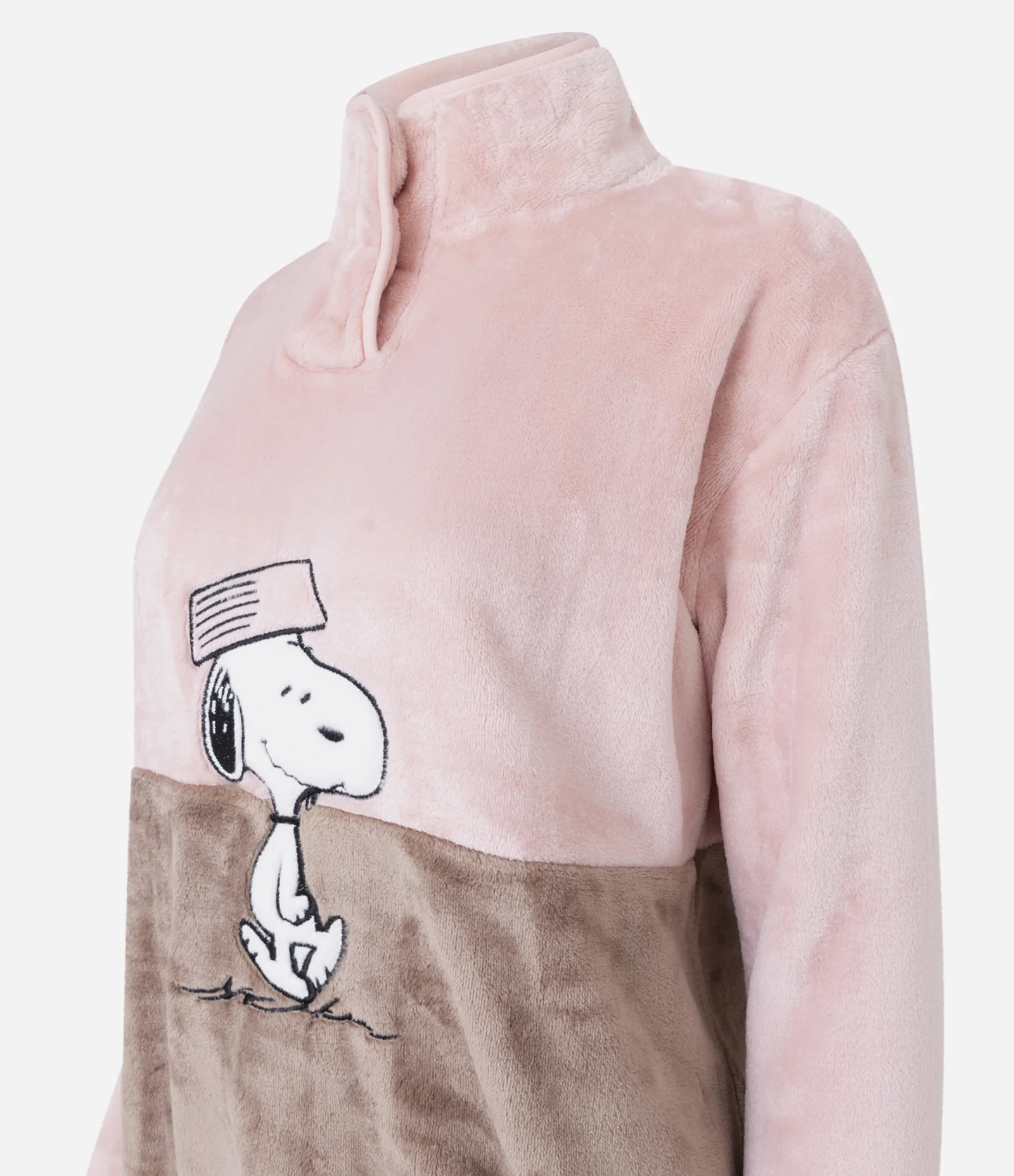 Blusa Longo em Plush Snoopy Rosa 2