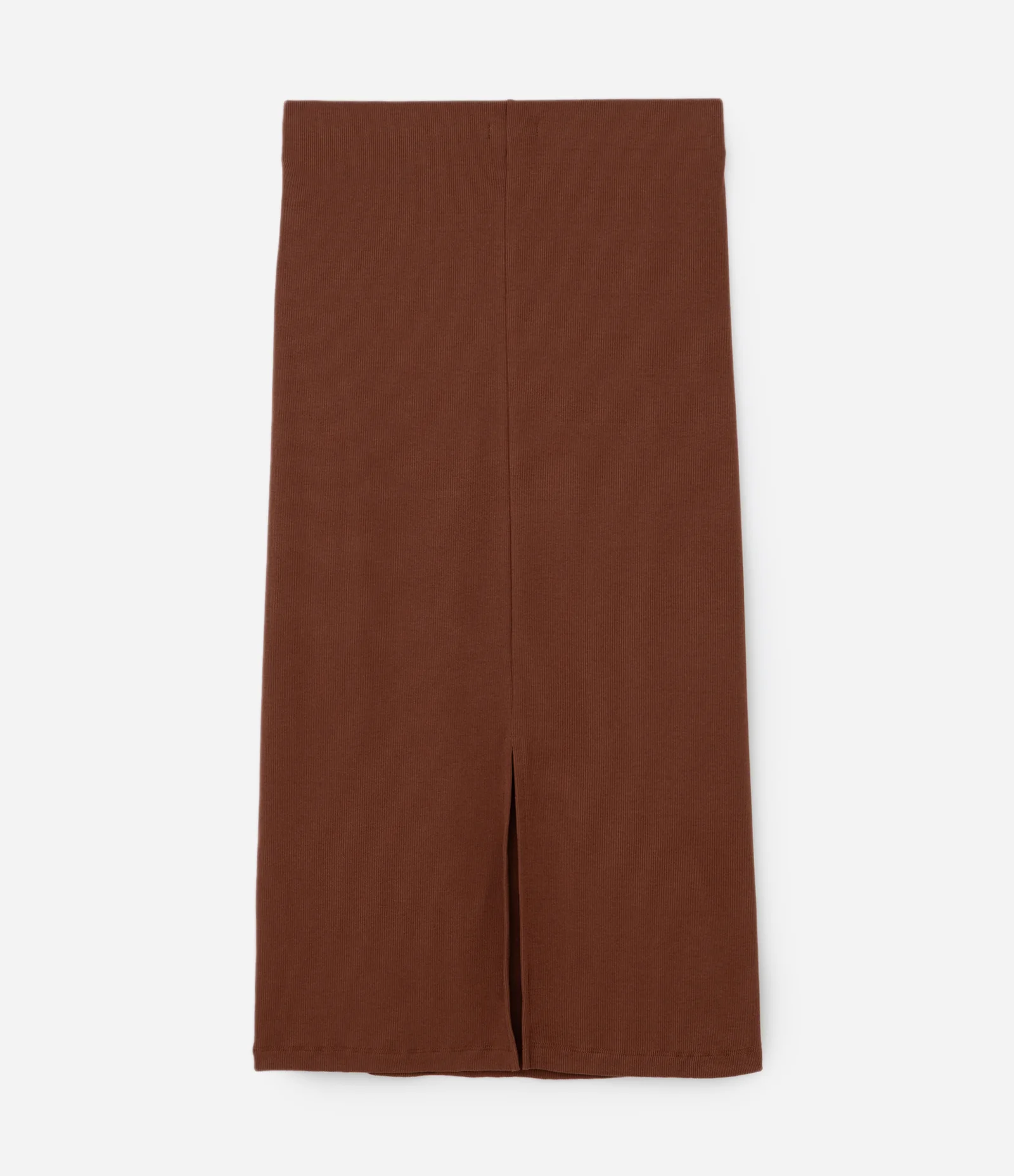 Saia Midi Canelada com Fenda Curve & Plus Size Marrom 2