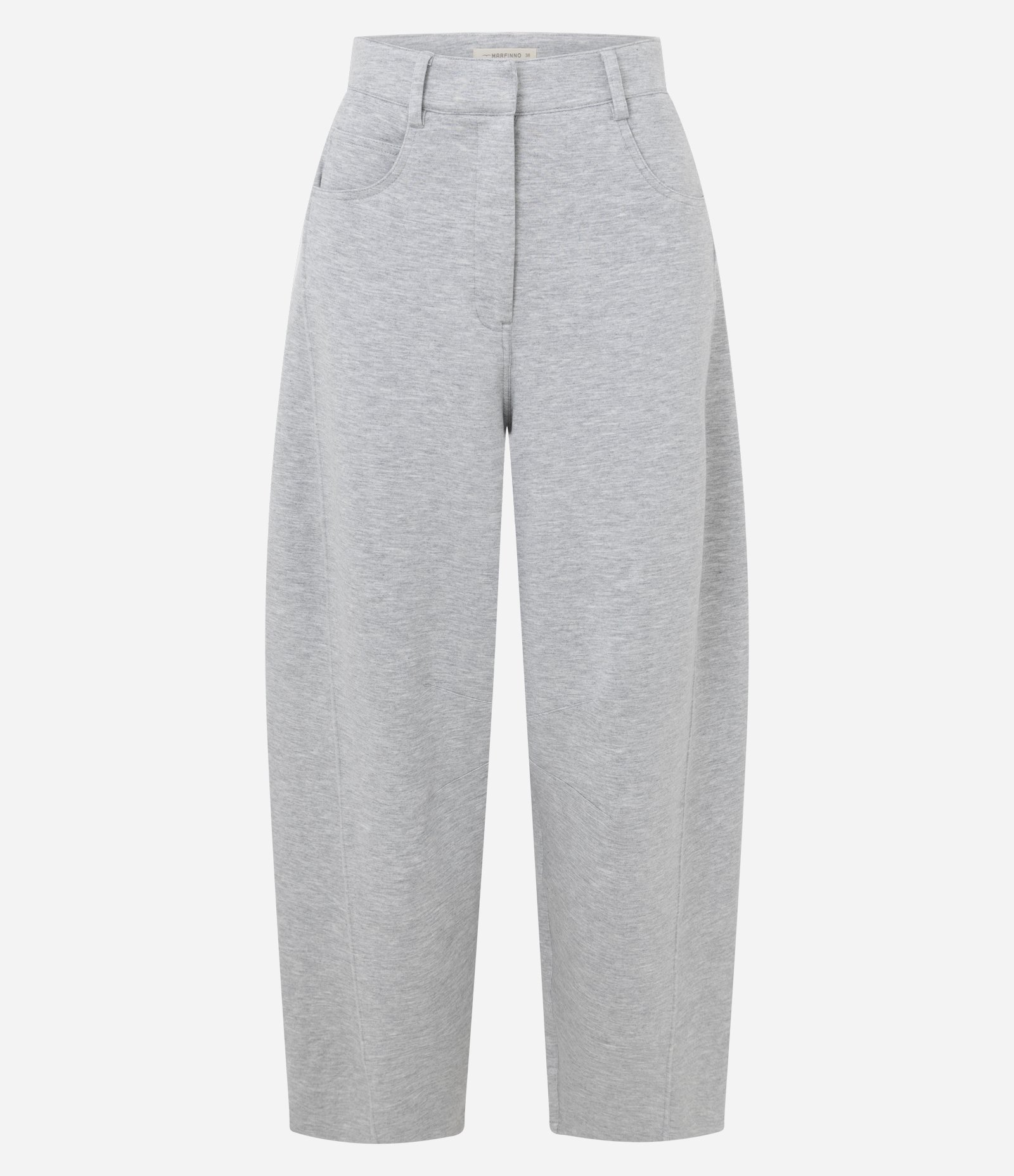 Calça Barrel em Moletom Sem Felpa Cinza 5