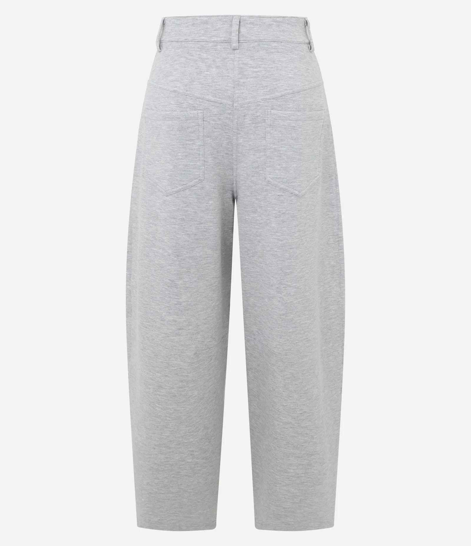 Calça Barrel em Moletom Sem Felpa Cinza 6