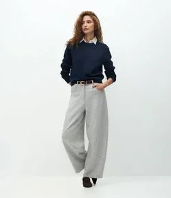 Calça Barrel em Moletom Sem Felpa