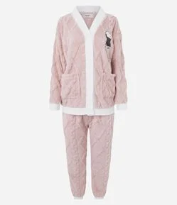 Pijama Longo em Fleece Snoopy