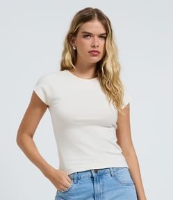 Blusa Básica em Ribana com Ombro Caído