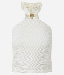 Blusa Frente Única com Aviamento e Textura