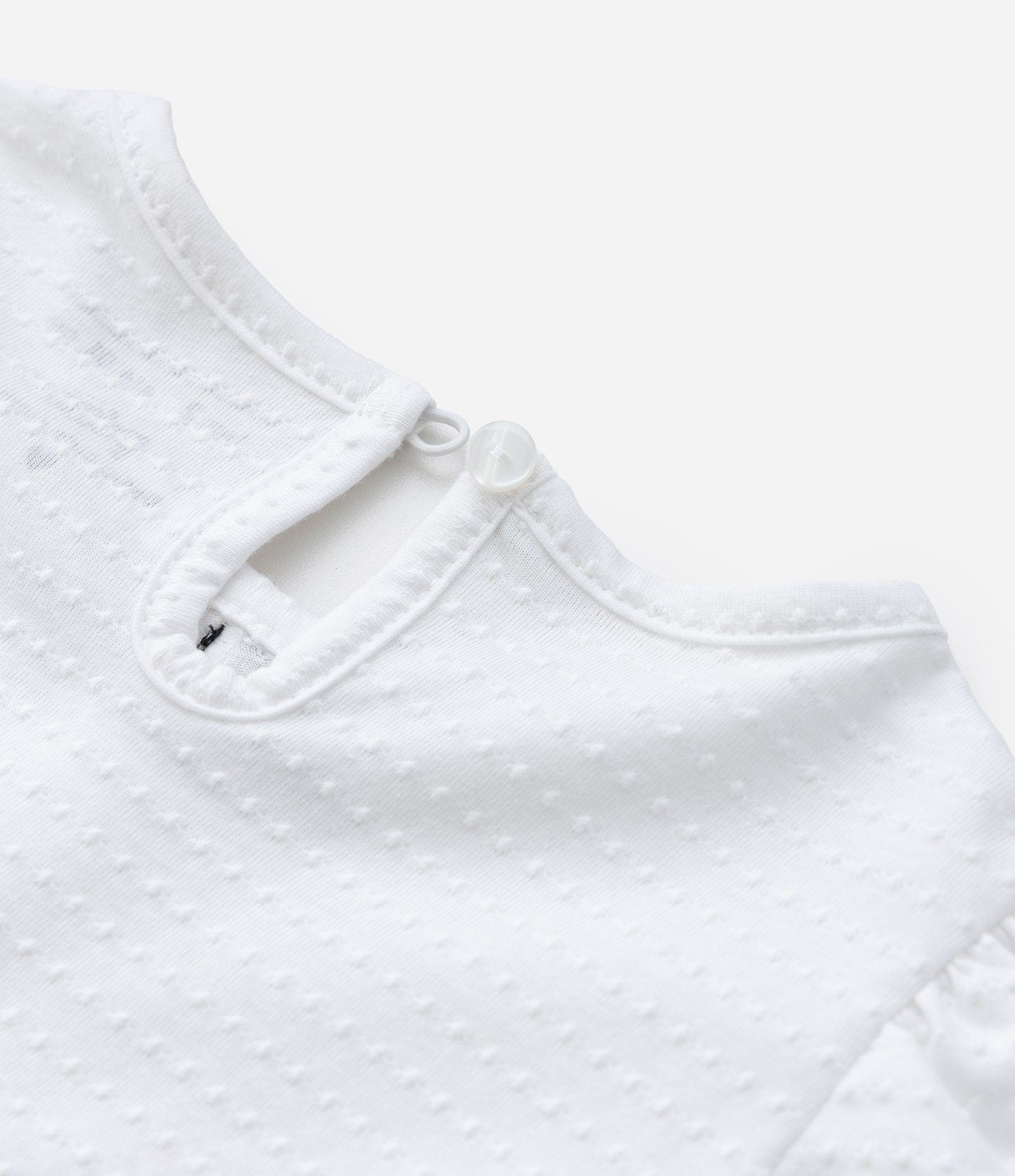 Blusa Infantil com Lacinhos Aplicados e Texturizada - Tam1 a 6 Anos Branco 4