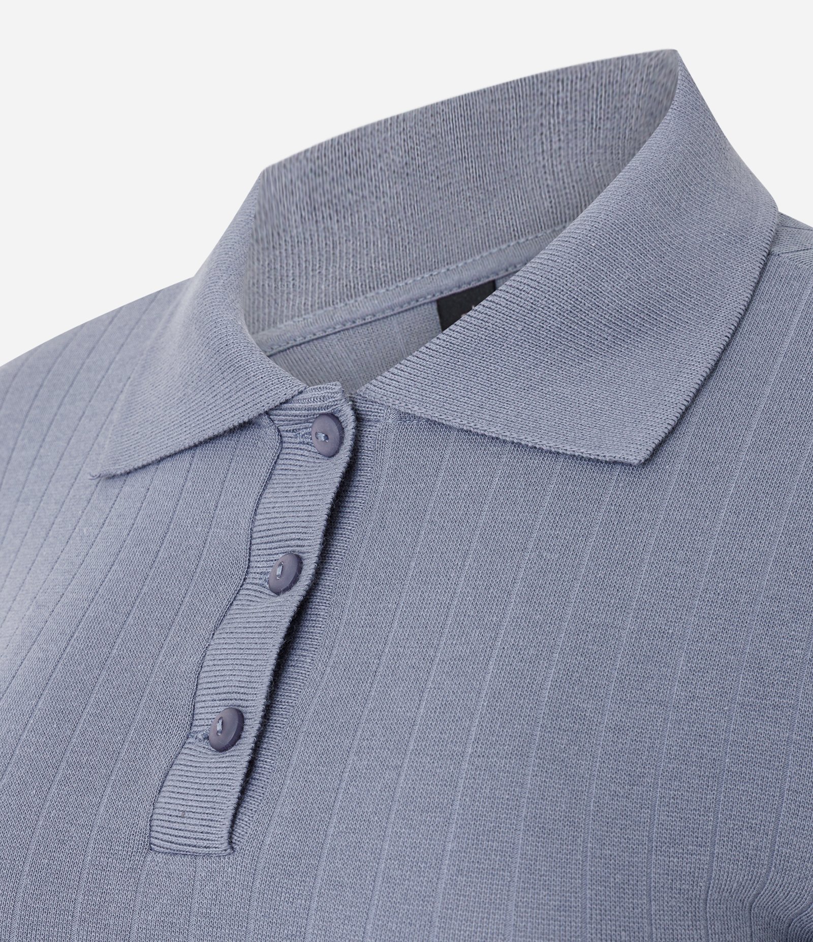 Blusa Polo com Manga Curta Frufru Azul 5