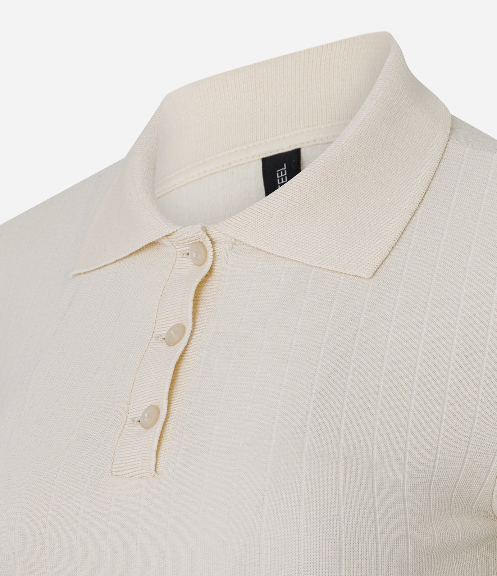 Blusa Polo com Manga Curta Frufru Bege 5