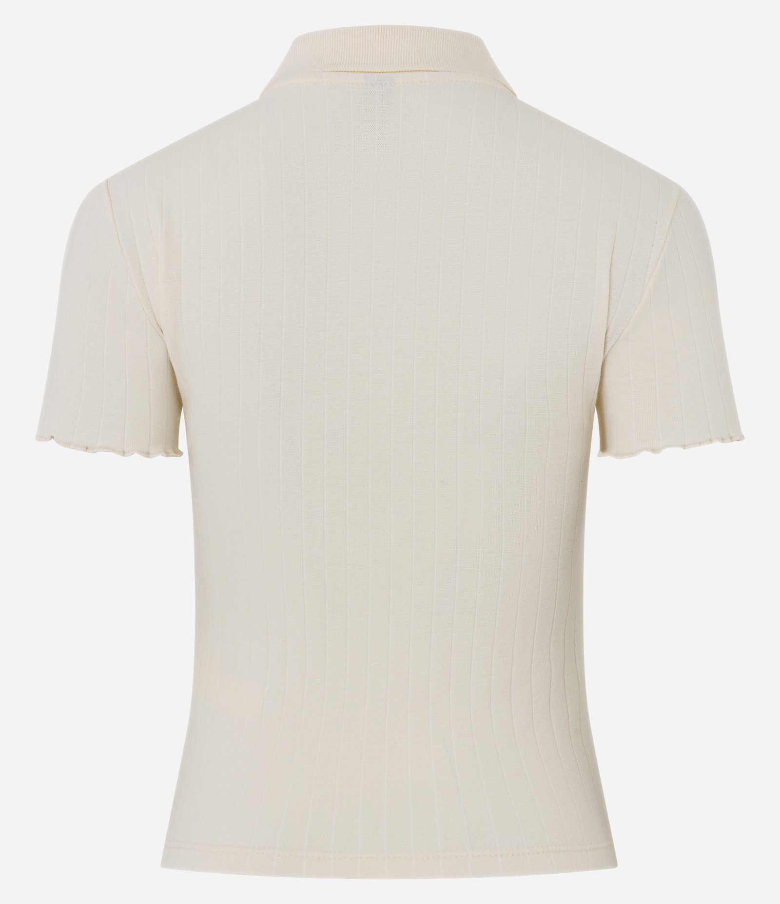 Blusa Polo com Manga Curta Frufru Bege 6