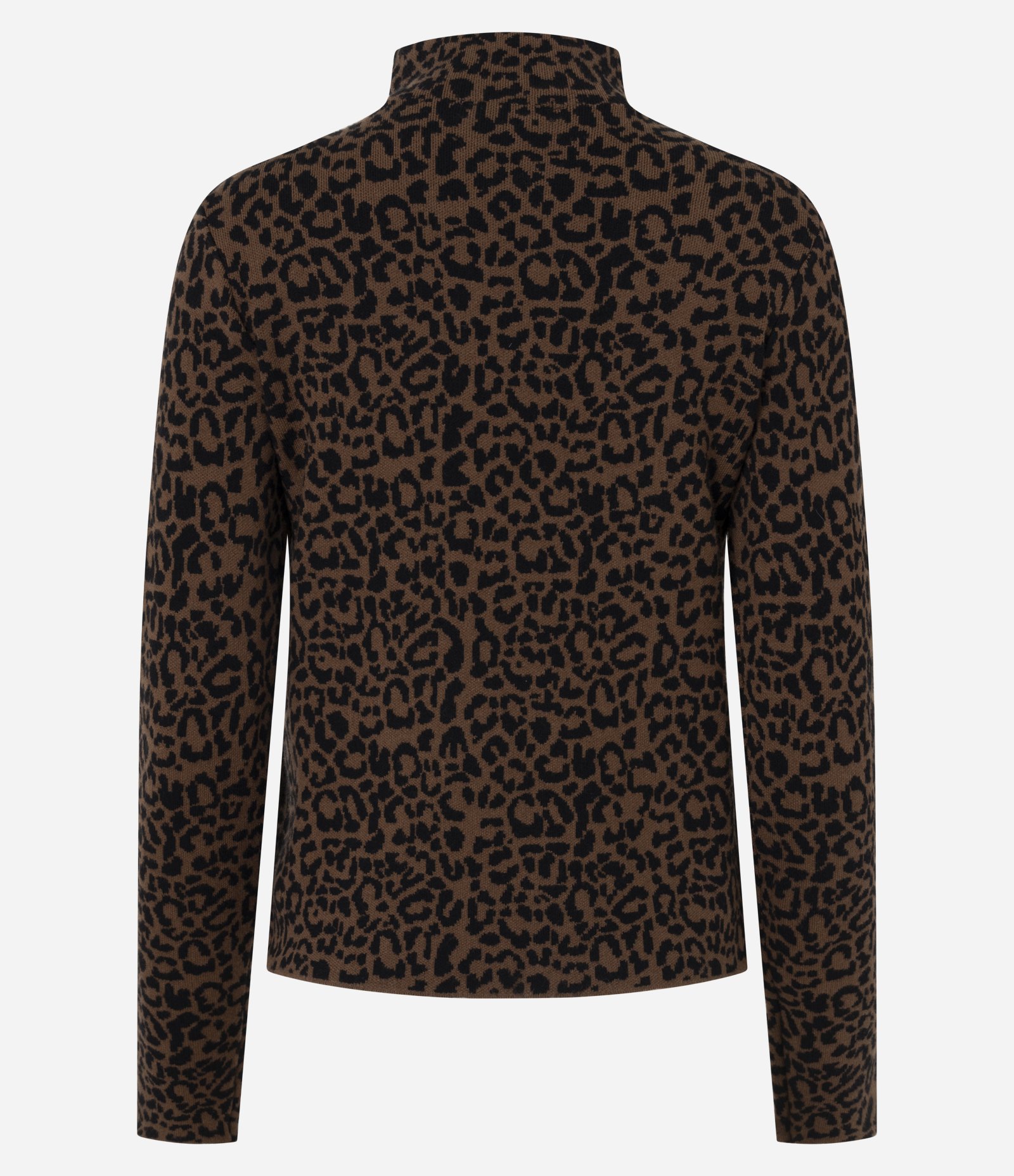 Blusa em Jacquard com Gola Alta e Estampa Animal Print Marrom 7
