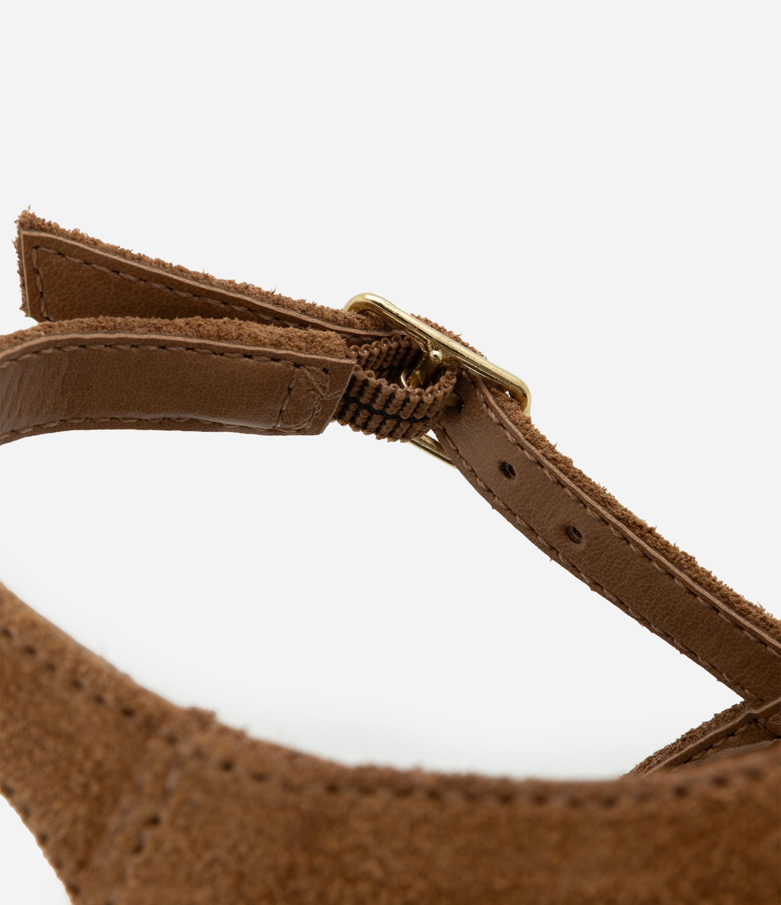 Sandália Rasteira em Couro e Dedeira com Efeito Camurça Marrom 5