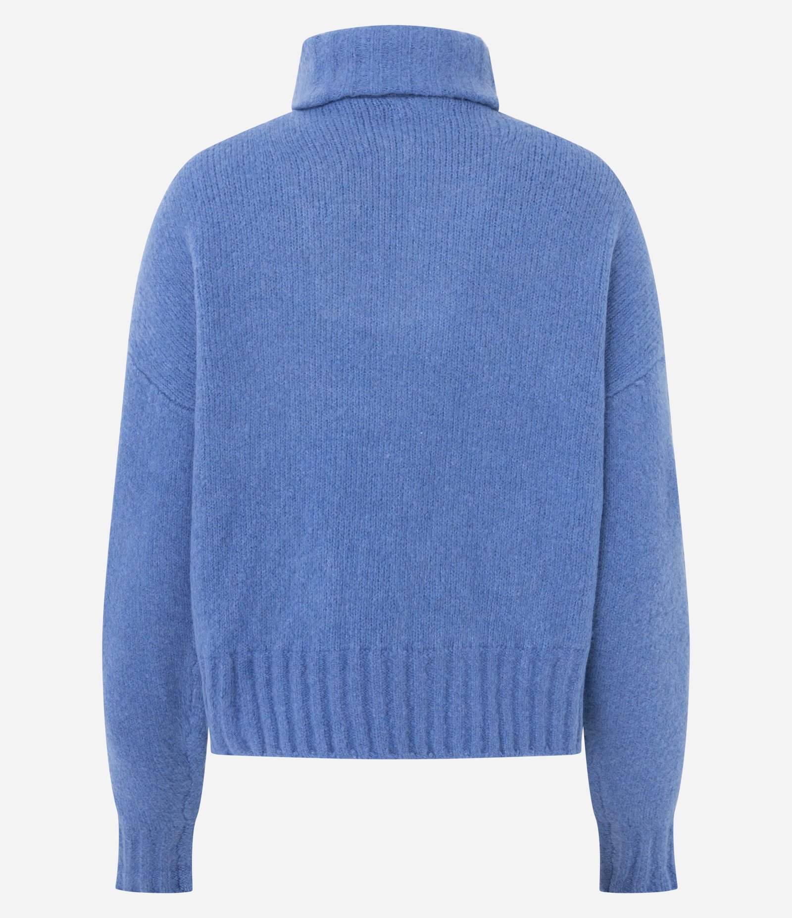 Suéter Regular em Tricô com Gola Alta Azul 9