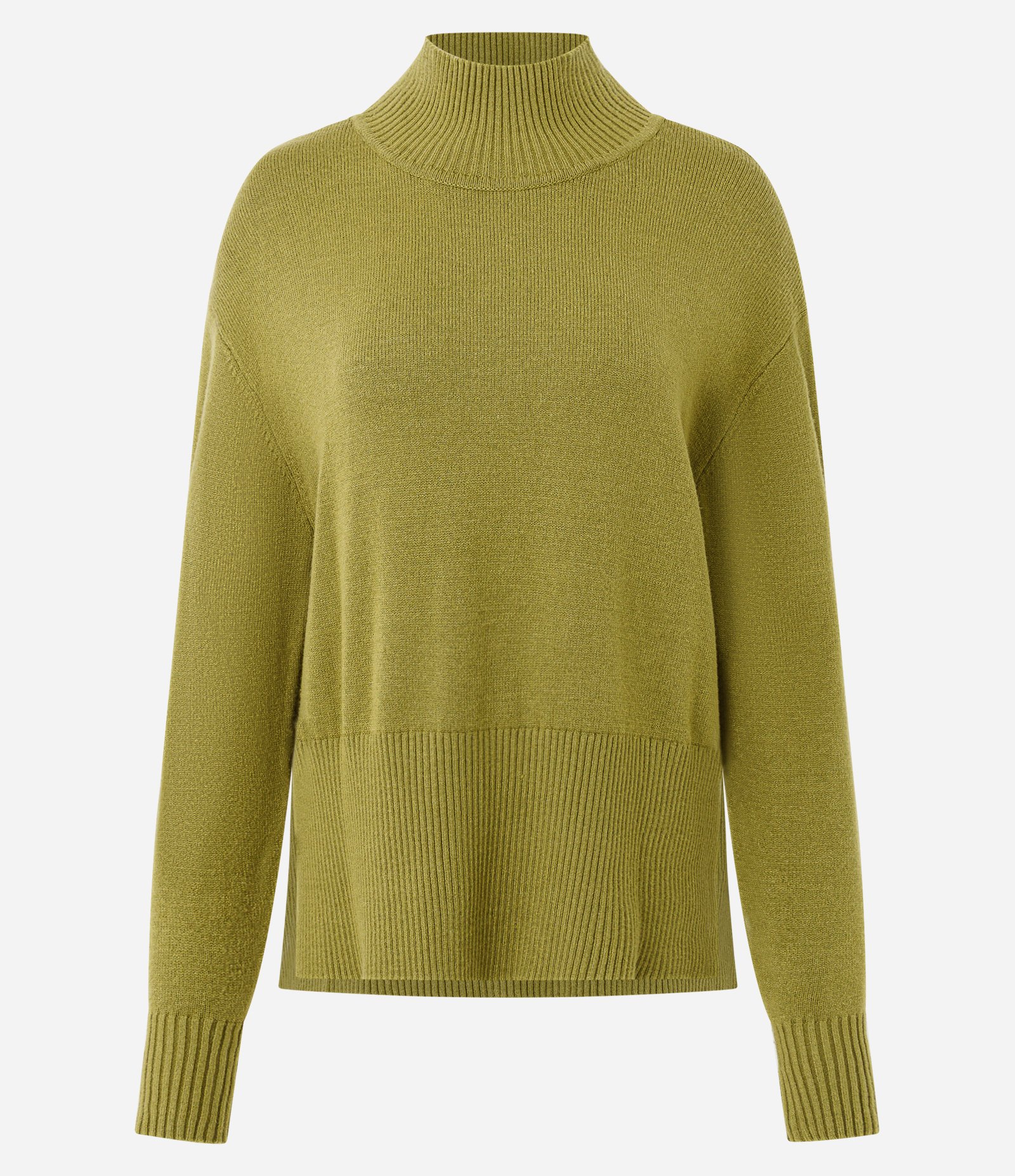 Blusa Alongada em Tricô com Gola Alta Verde 5