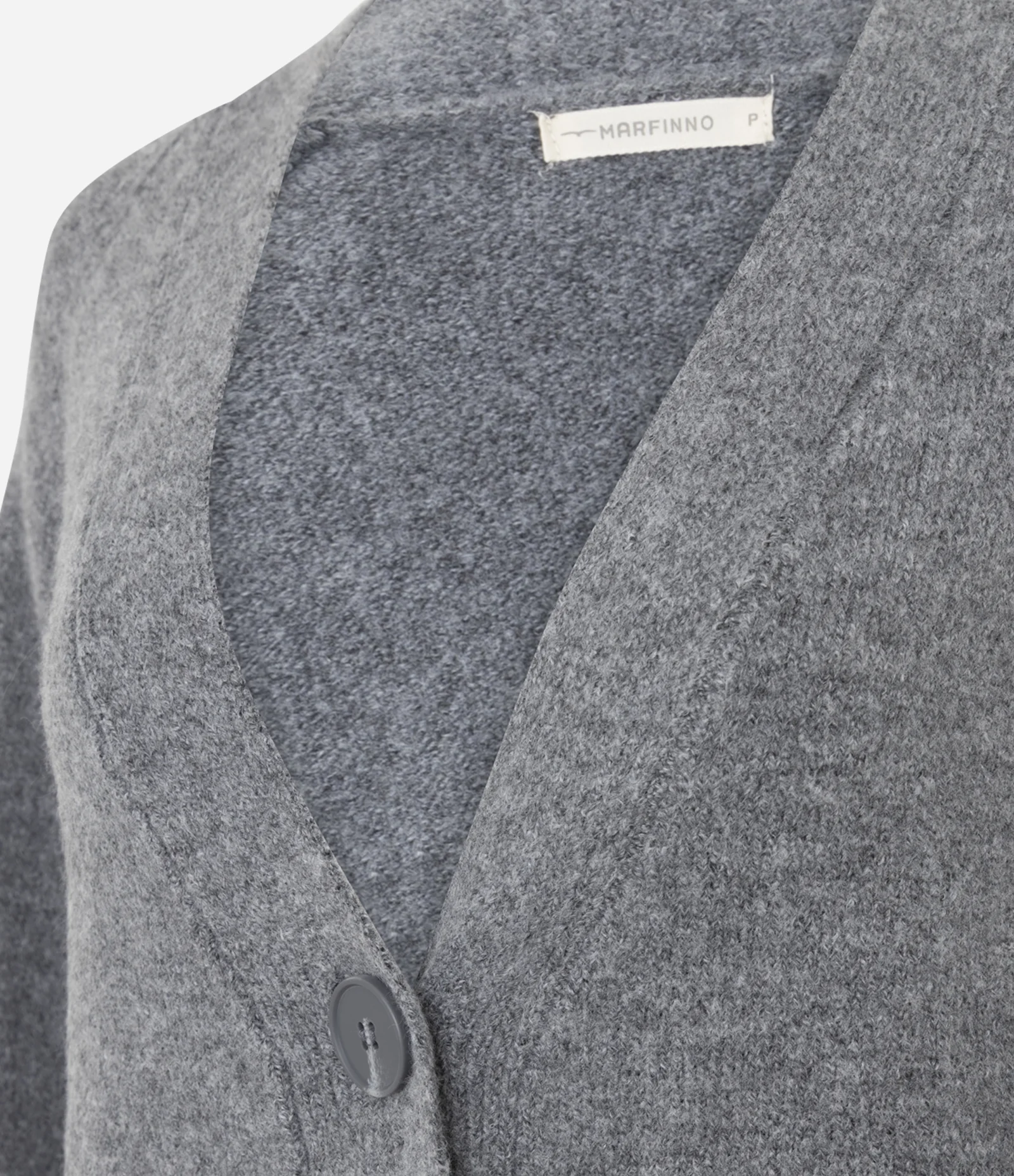 Cardigan em Tricô com Botões Grandes Cinza 2
