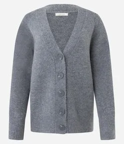 Cardigan em Tricô com Botões Grandes