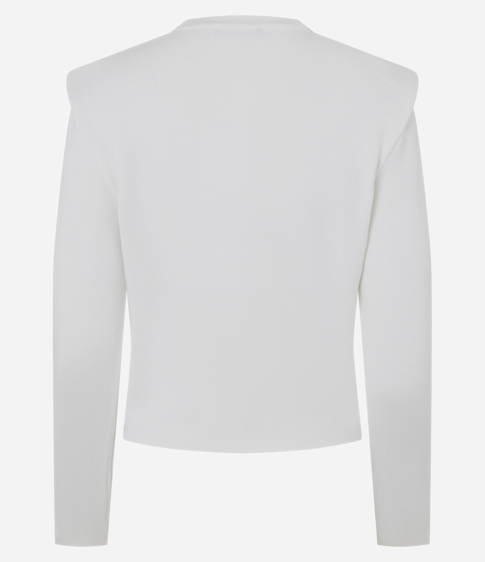 Cardigan Regular em Tricô com Ombreiras Branco 3